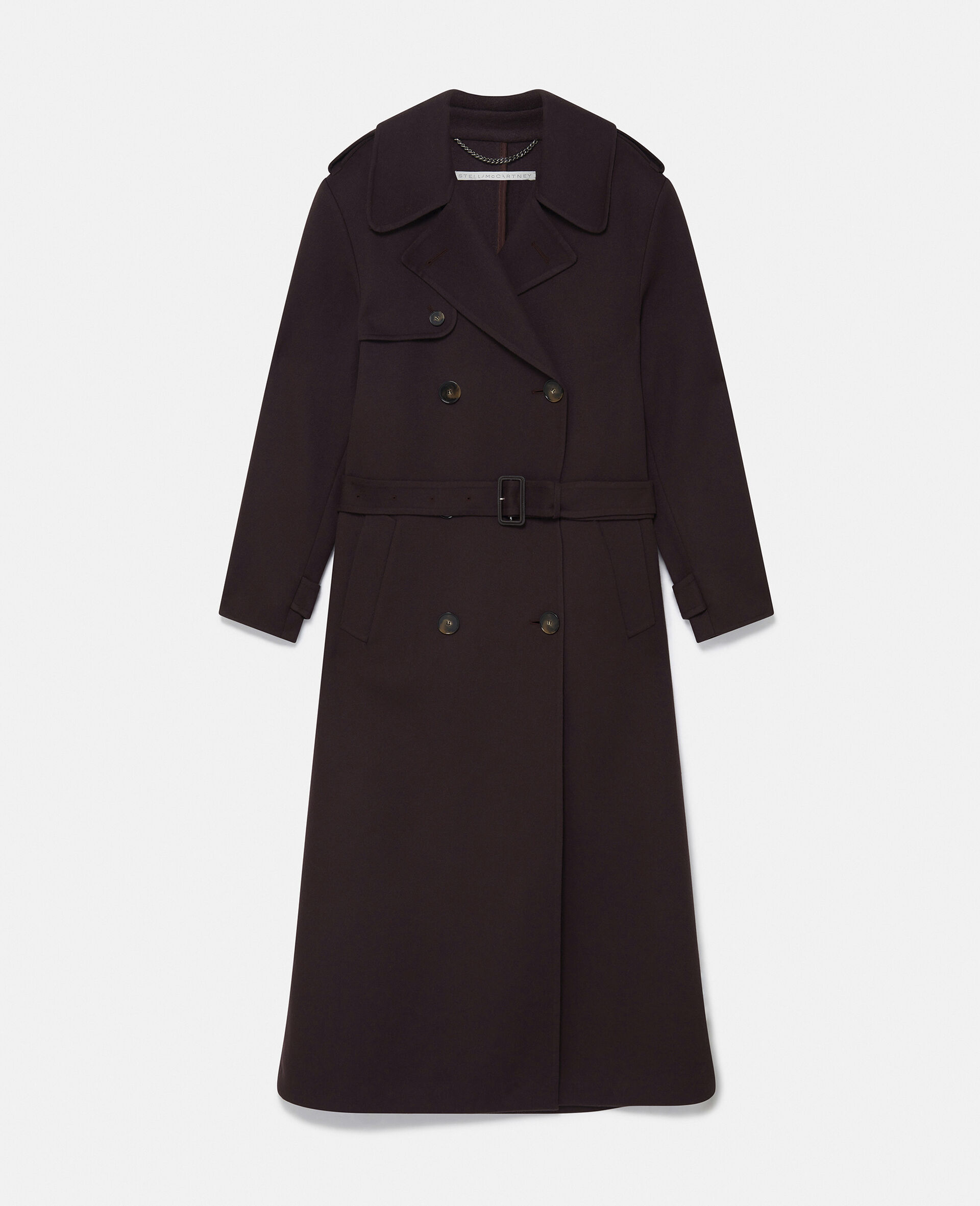 Double-Faced Belted Trench Coat-Brown-large Double-Faced Belted Trench Coat-Brown-large image number 0