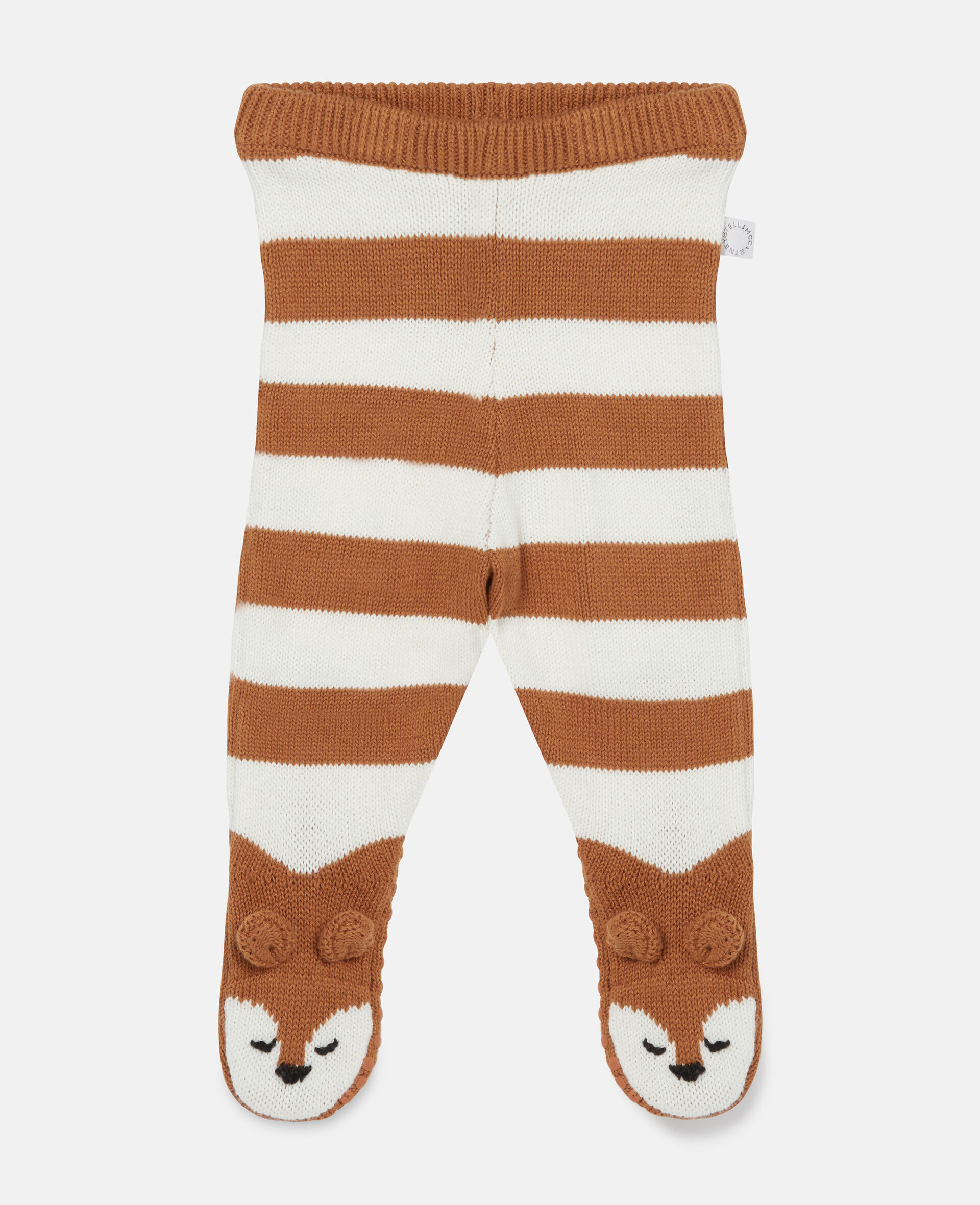 Footed Fox Knit Leggings-Multicoloured-large image number 0