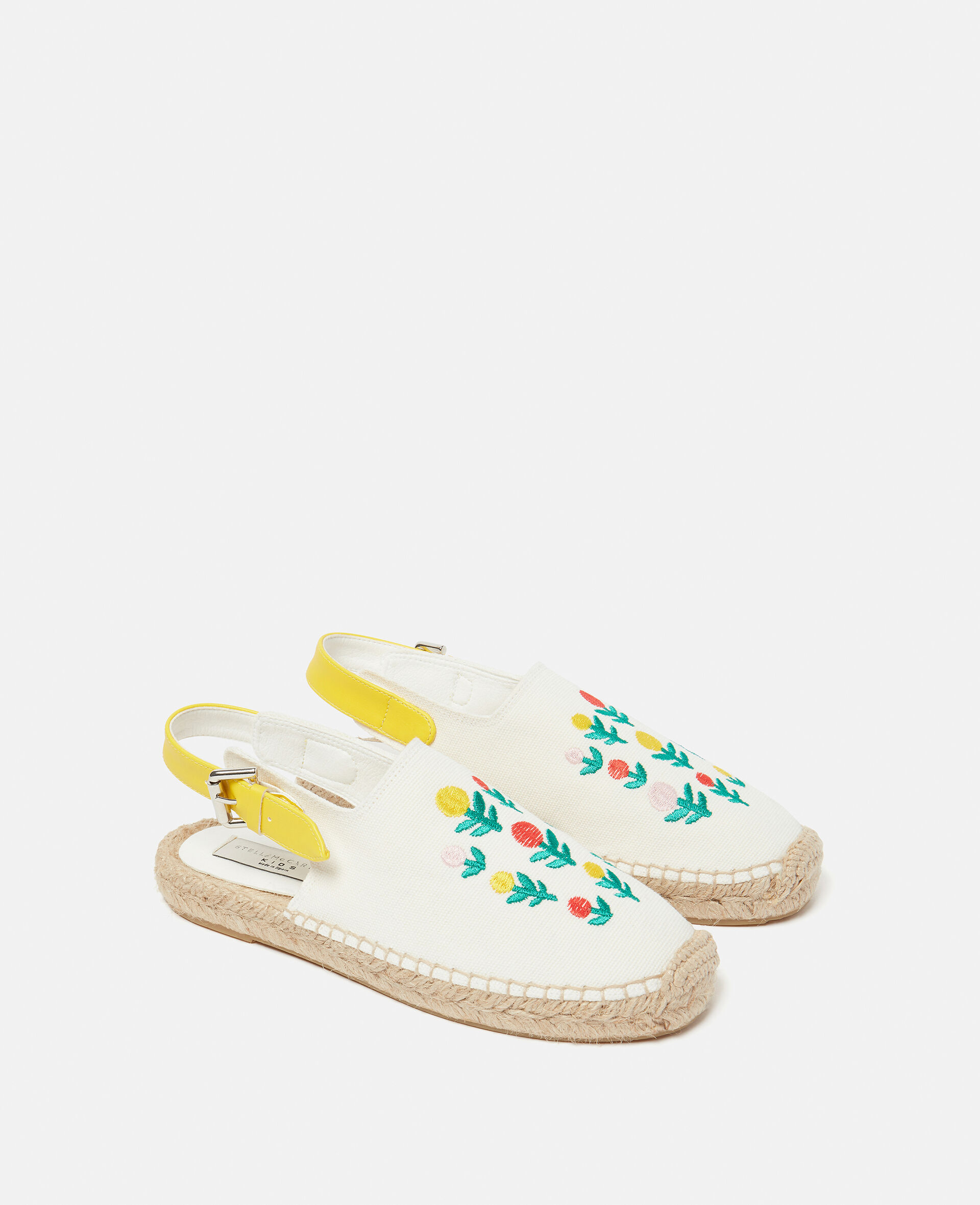 Espadrilles avec broderie fleurs-Blanc-large image number 1