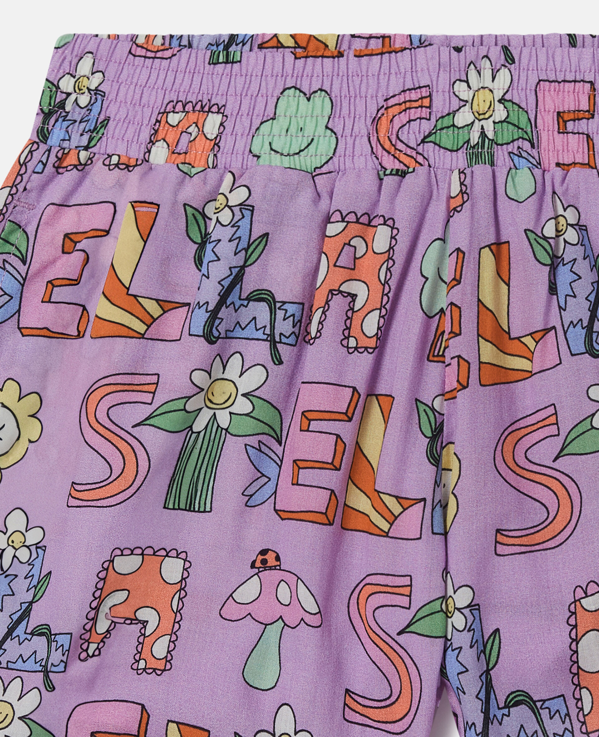 Stella Woodland Lettering Elasticated Shorts-Purple-large image number 1