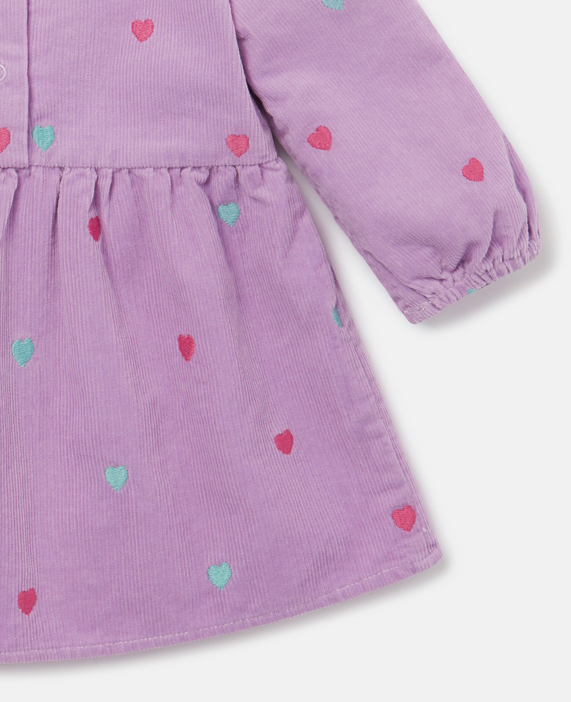 Heart Embroidery Skater Dress-Purple-large image number 3