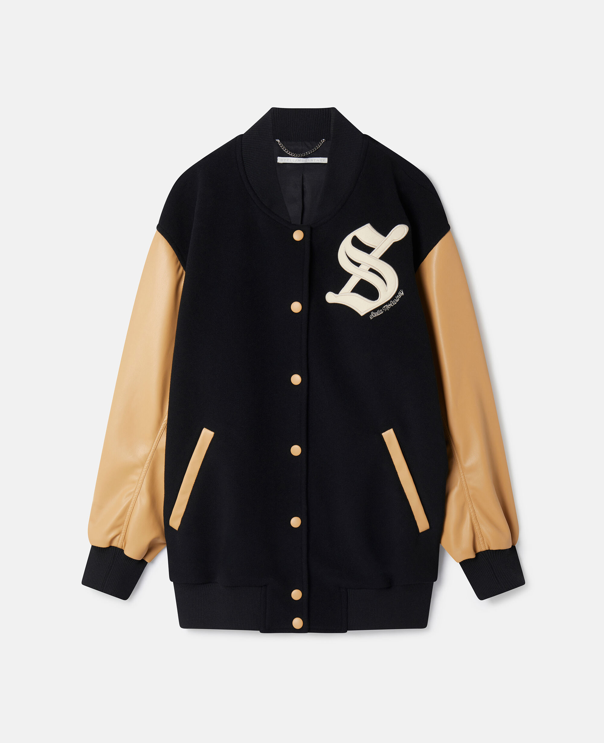 Women Black S Letterman Bomber Jacket Stella McCartney GB