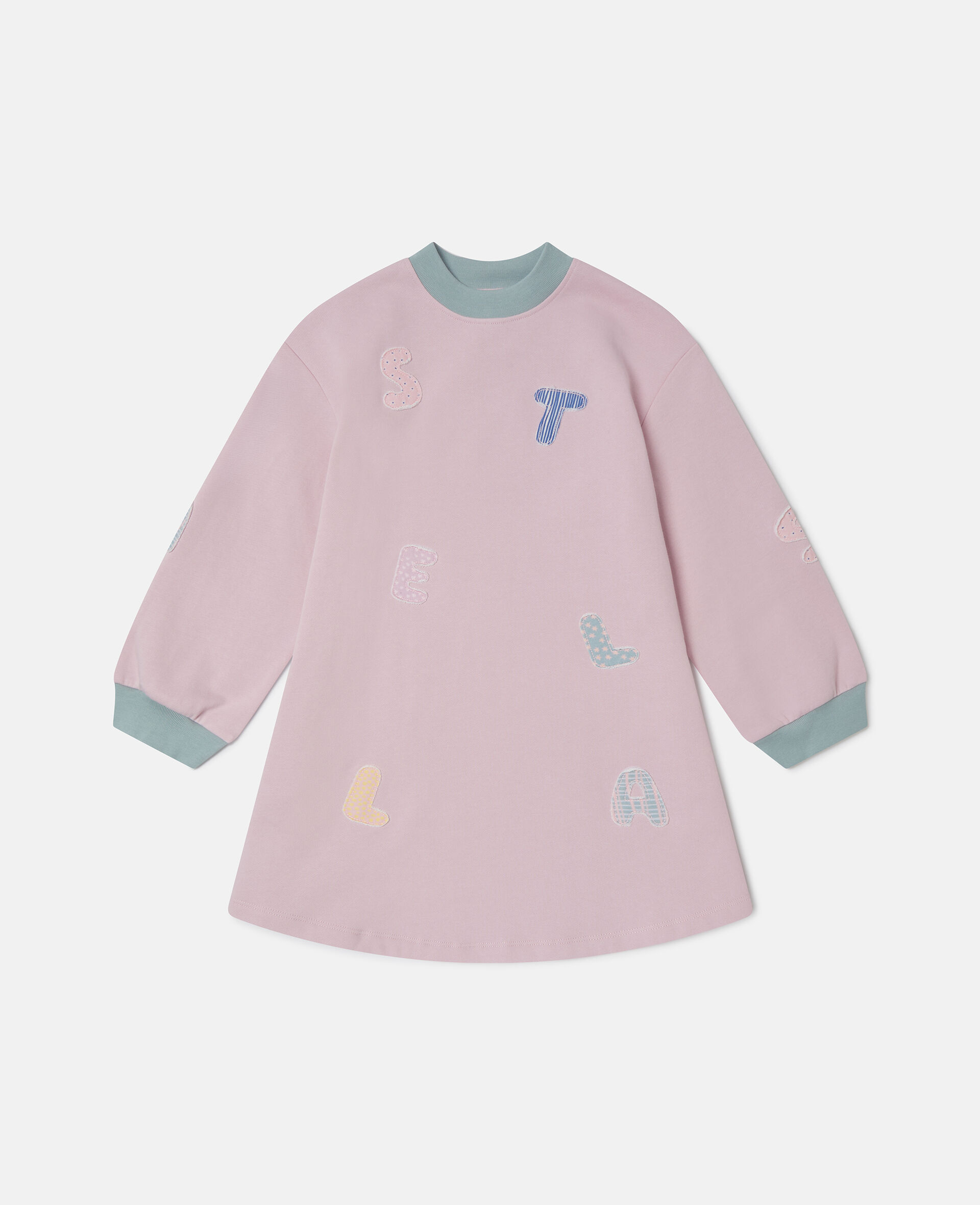 Logo Embroidery Sweatshirt Dress-Purple-medium
