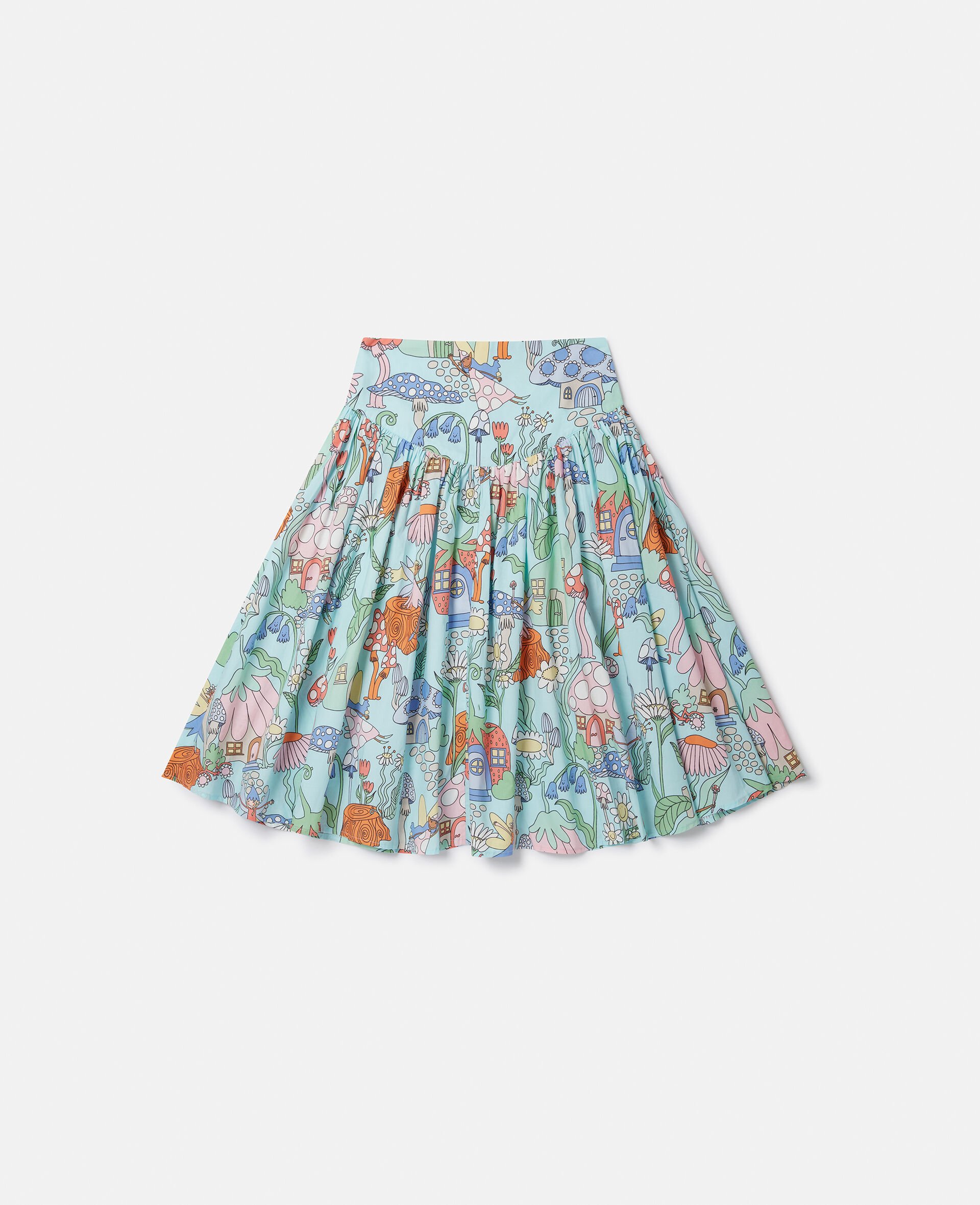 Woodland Print Pleated Skirt-Green-medium