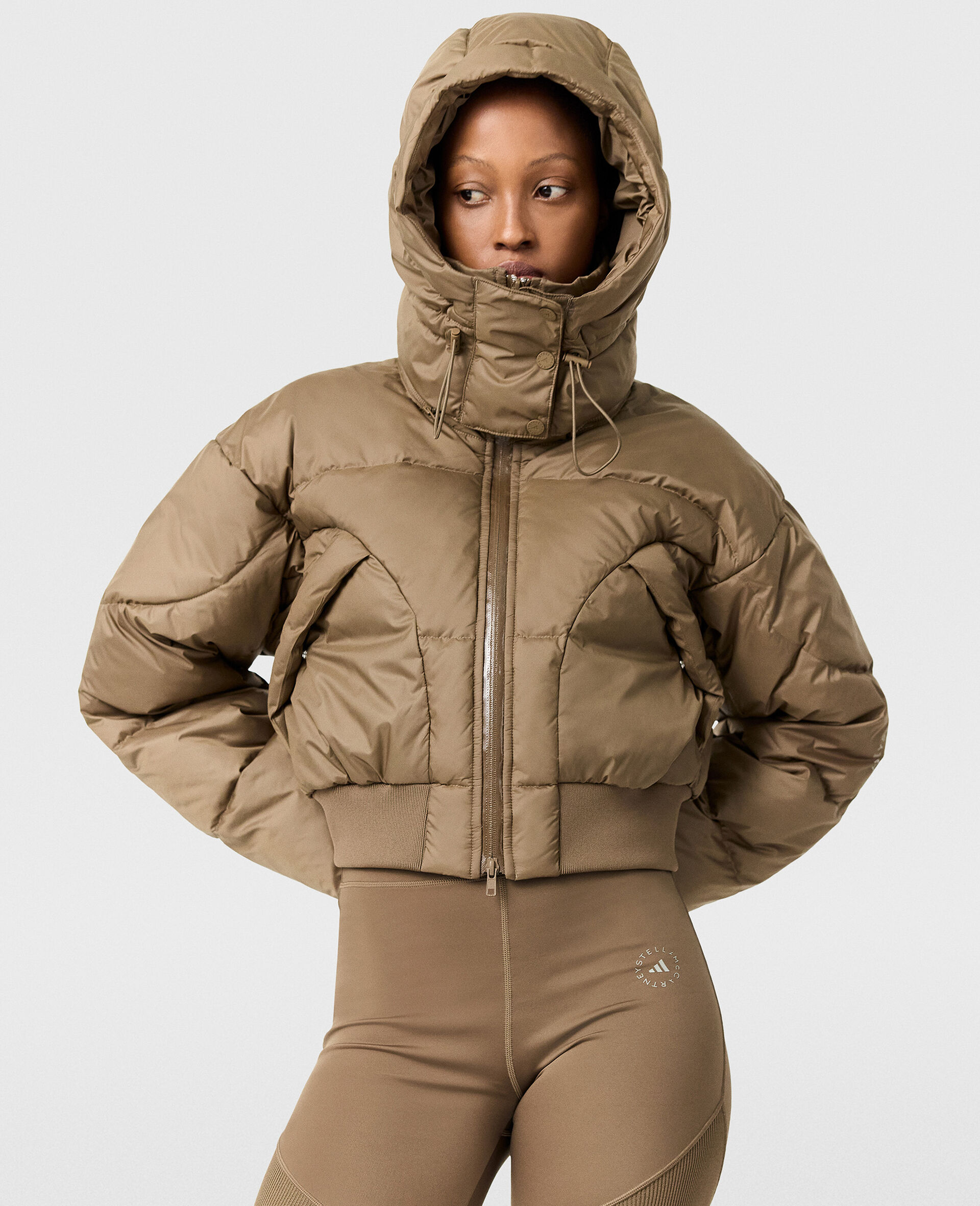 TrueNature Cropped Padded Jacket-Brown-large image number 5