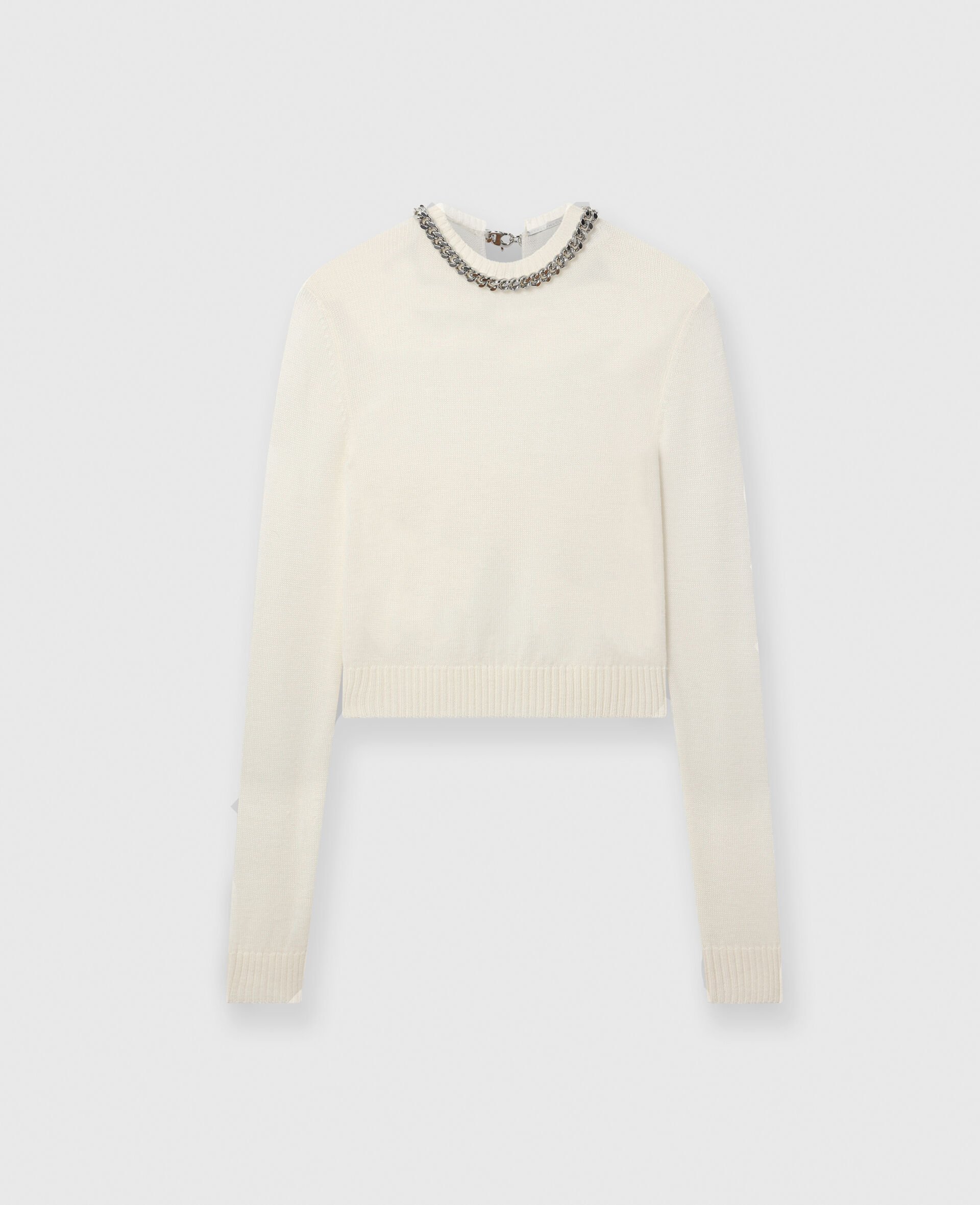 Falabella Chain Fine-Knit Jumper-Cream-large image number 0