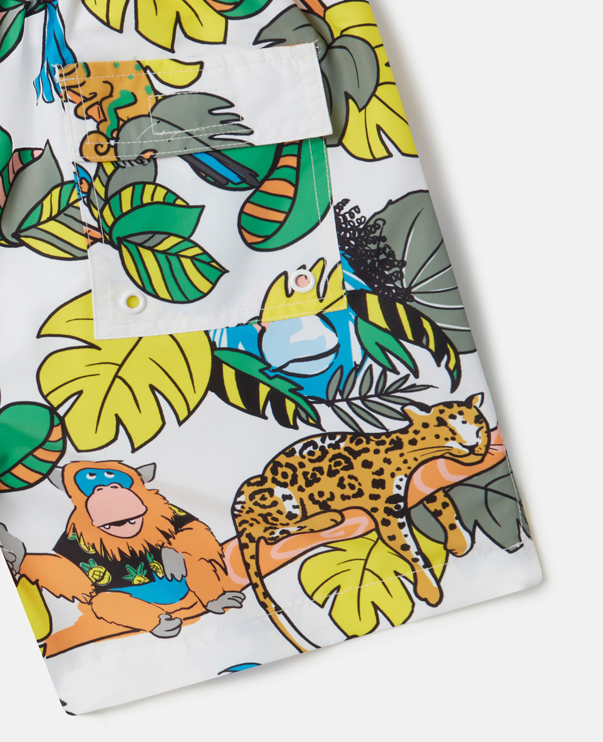 Jungle Print Swim Shorts-White-large image number 3