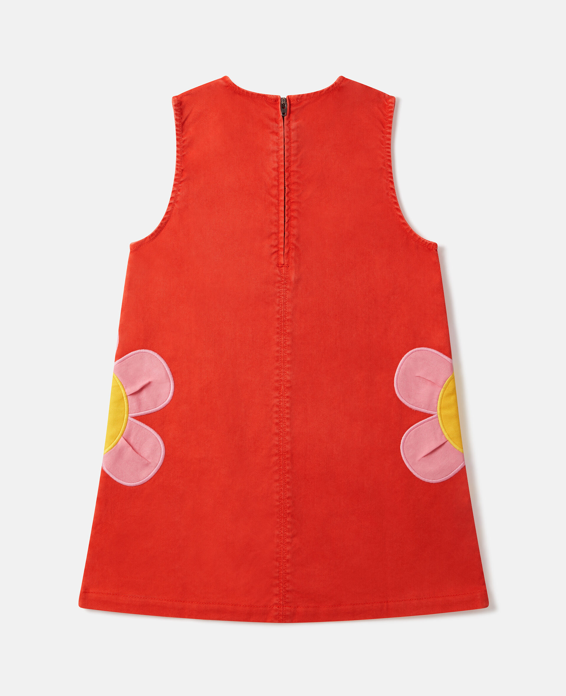 Floral Appliqu&eacute; Sleeveless Dress-Red-large image number 2