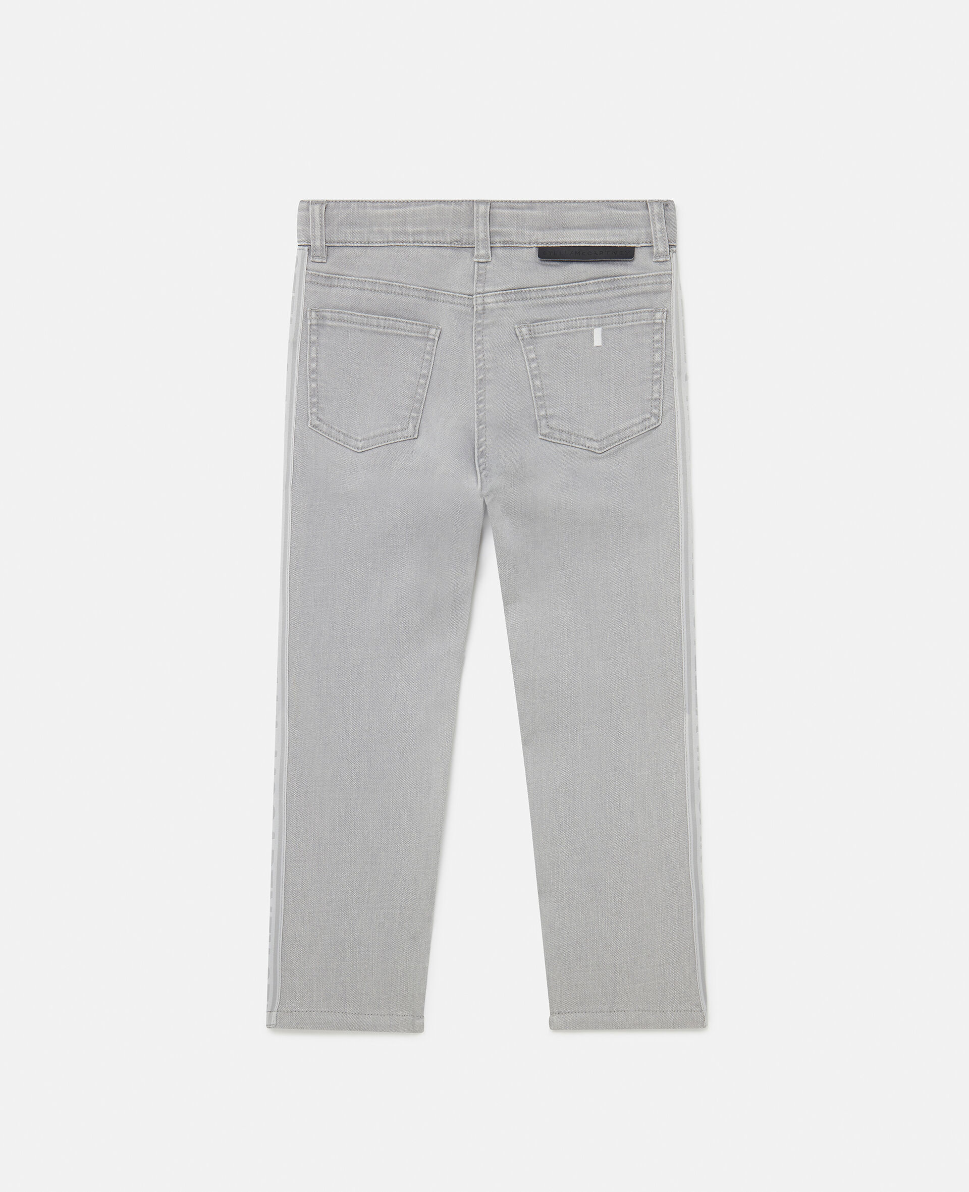 Jeans con Pannello Logato-Grigio-large image number 2