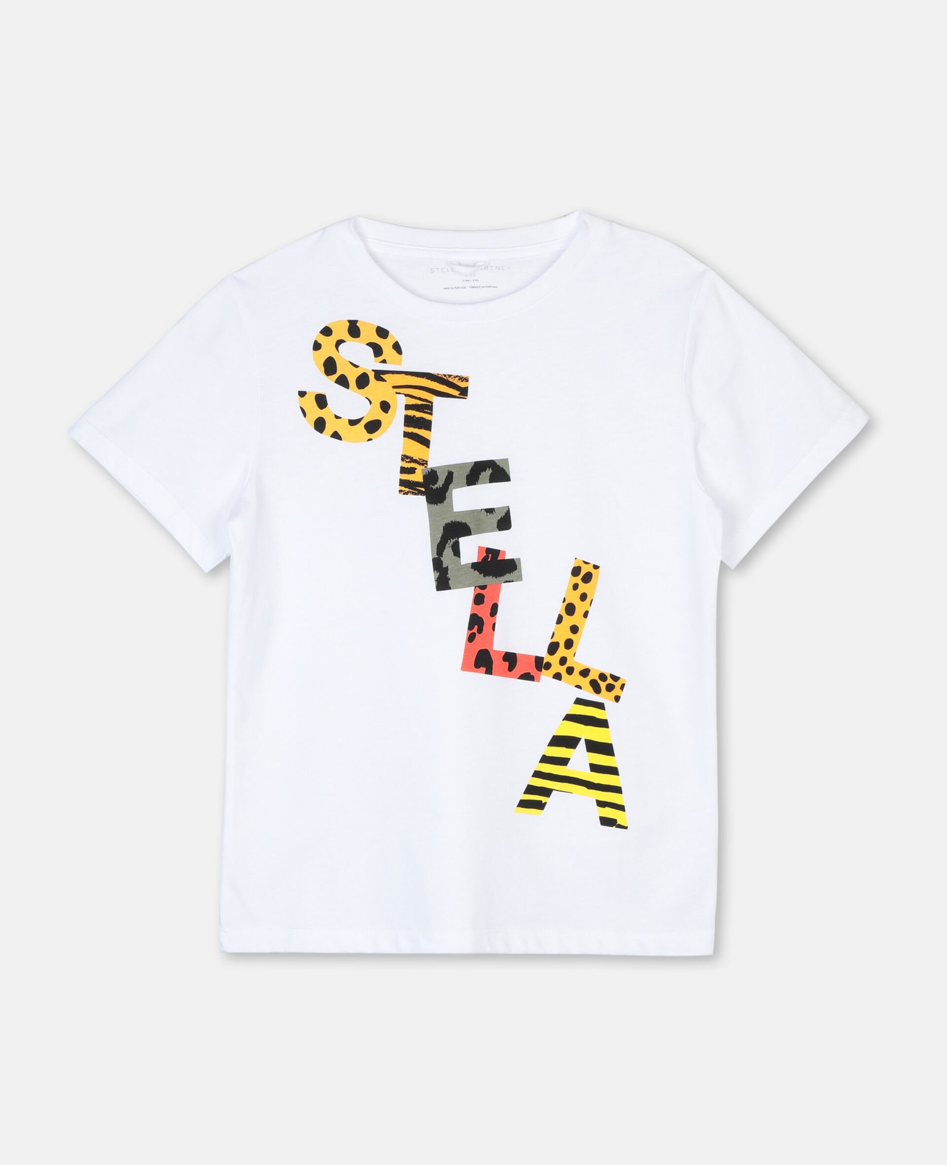 T-shirt guépard en coton avec logo -Blanc-large image number 0