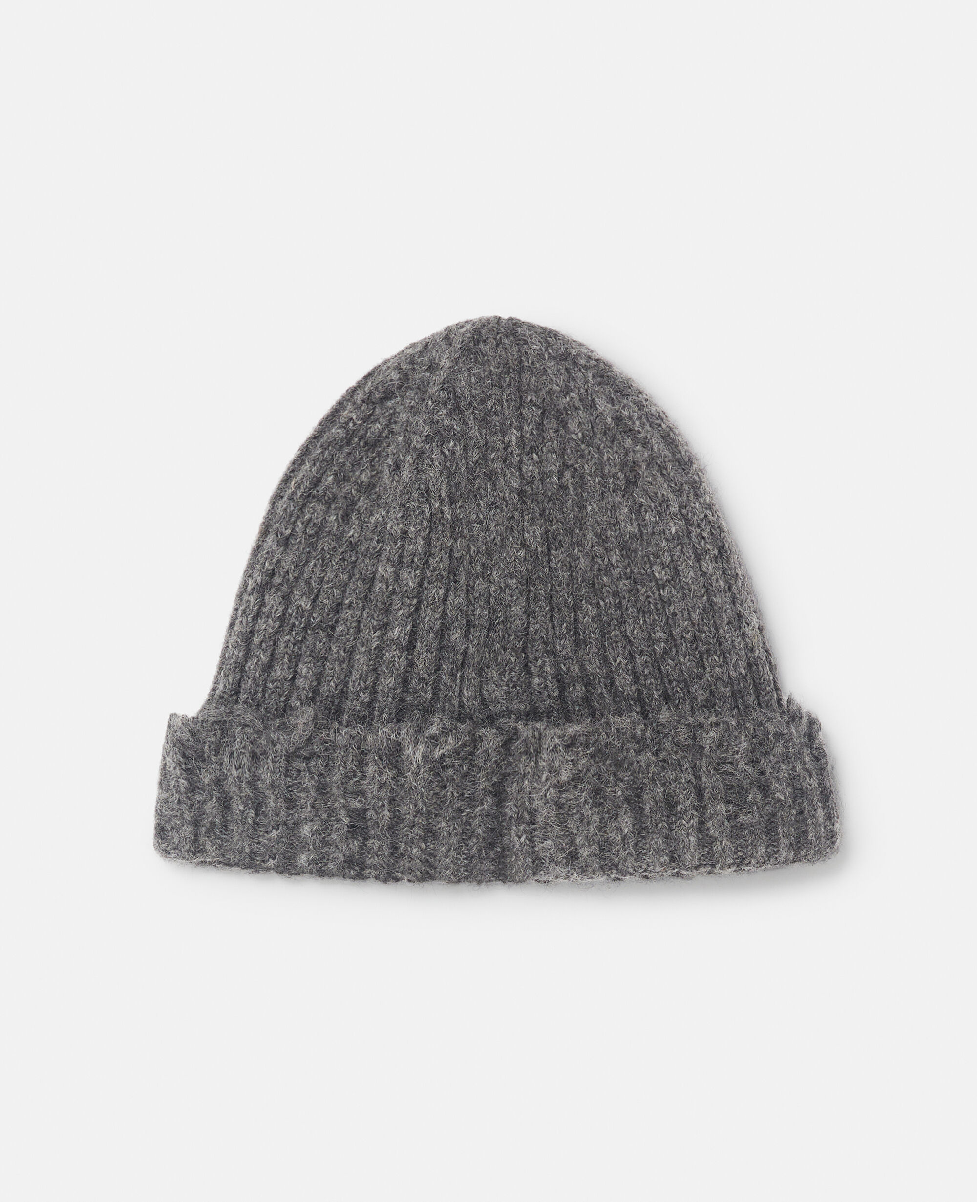 Women Charcoal grey Distressed Ribbed Knit Beanie | Stella