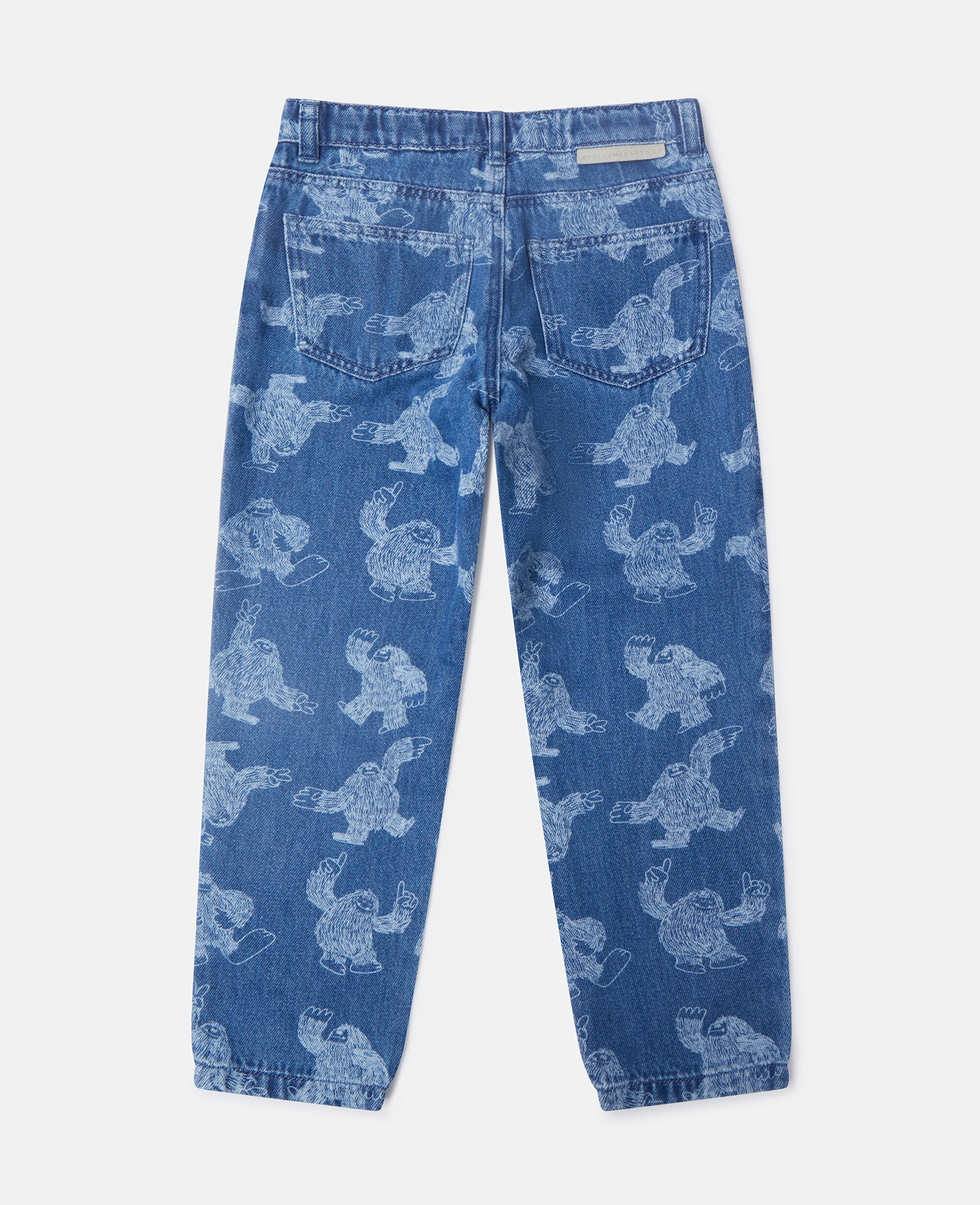 Kids Blue/White Monster Print Straight-Leg Jeans | Stella