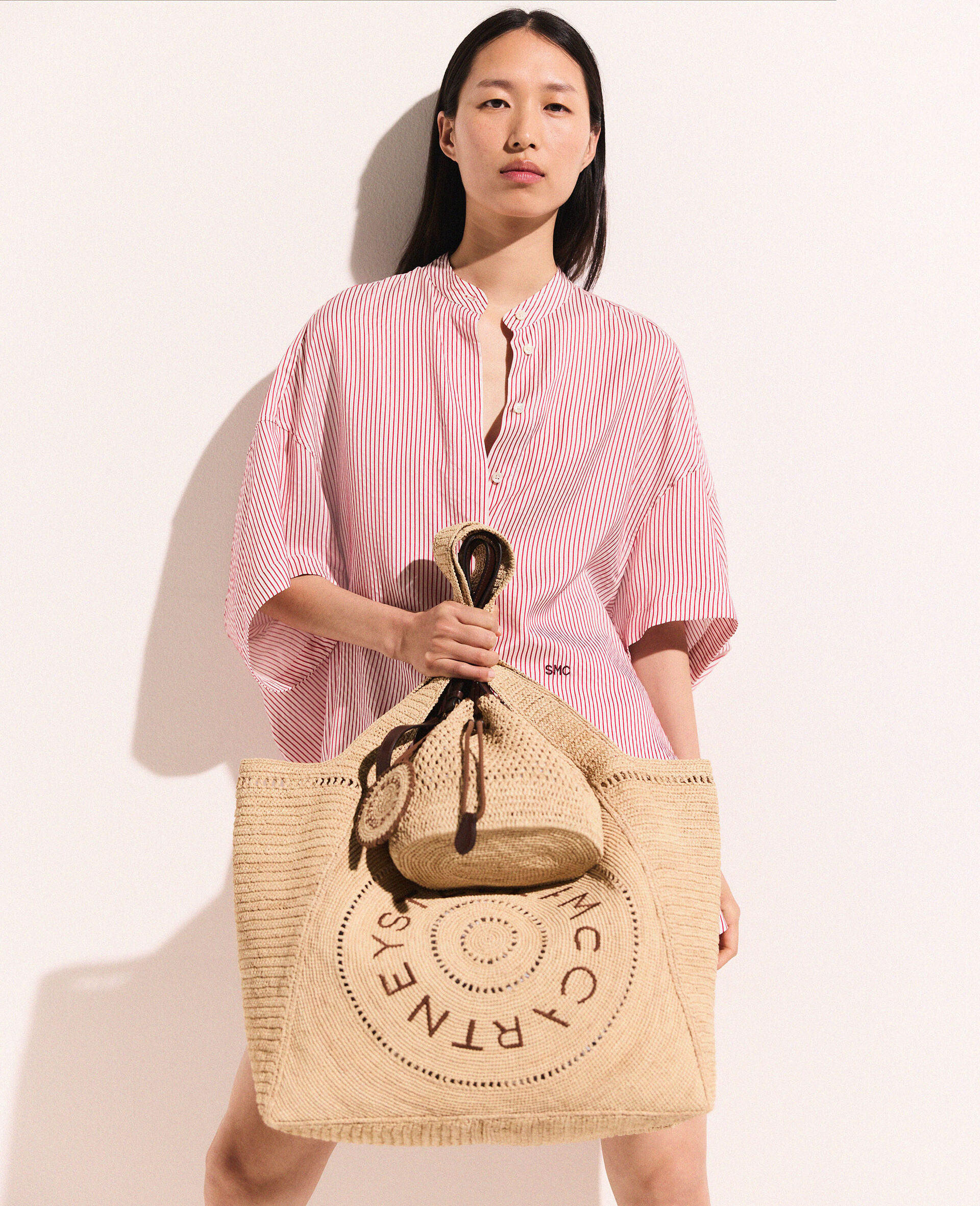 Striped Short Sleeve Shirt-White-large image number 5