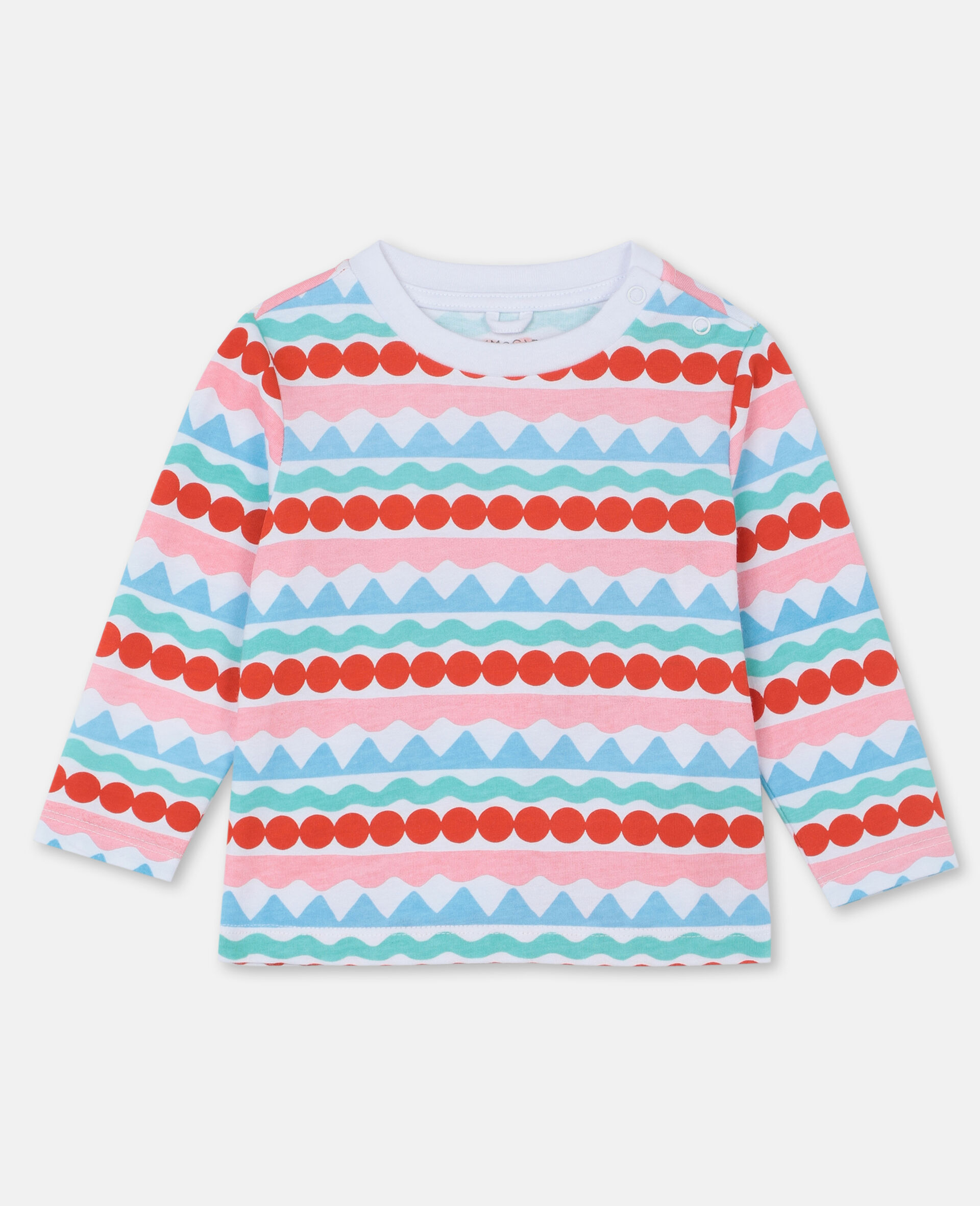 Graphic Stripes Cotton T-shirt-Multicolour-large image number 0