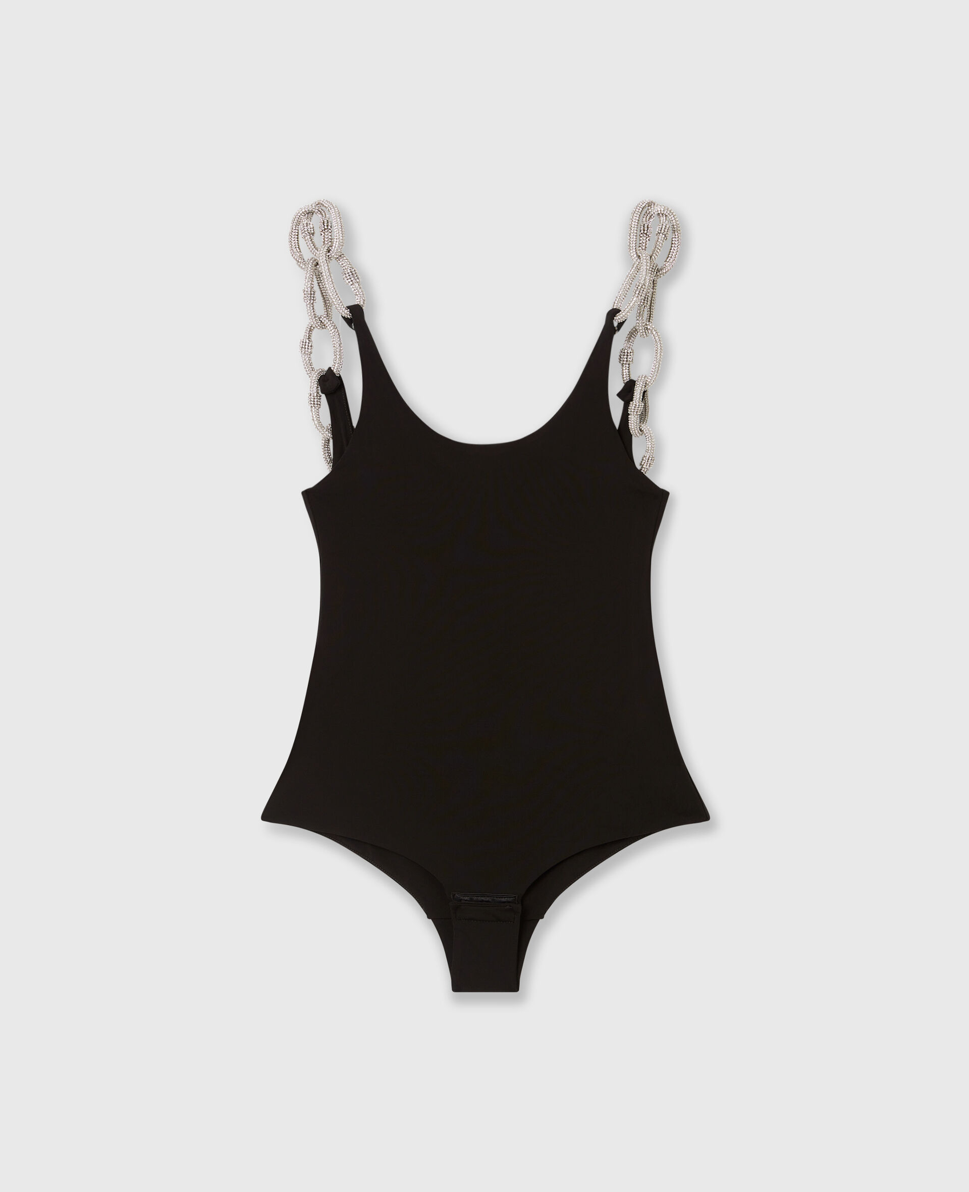 Crystal Chain Strap Top-Black-large image number 0