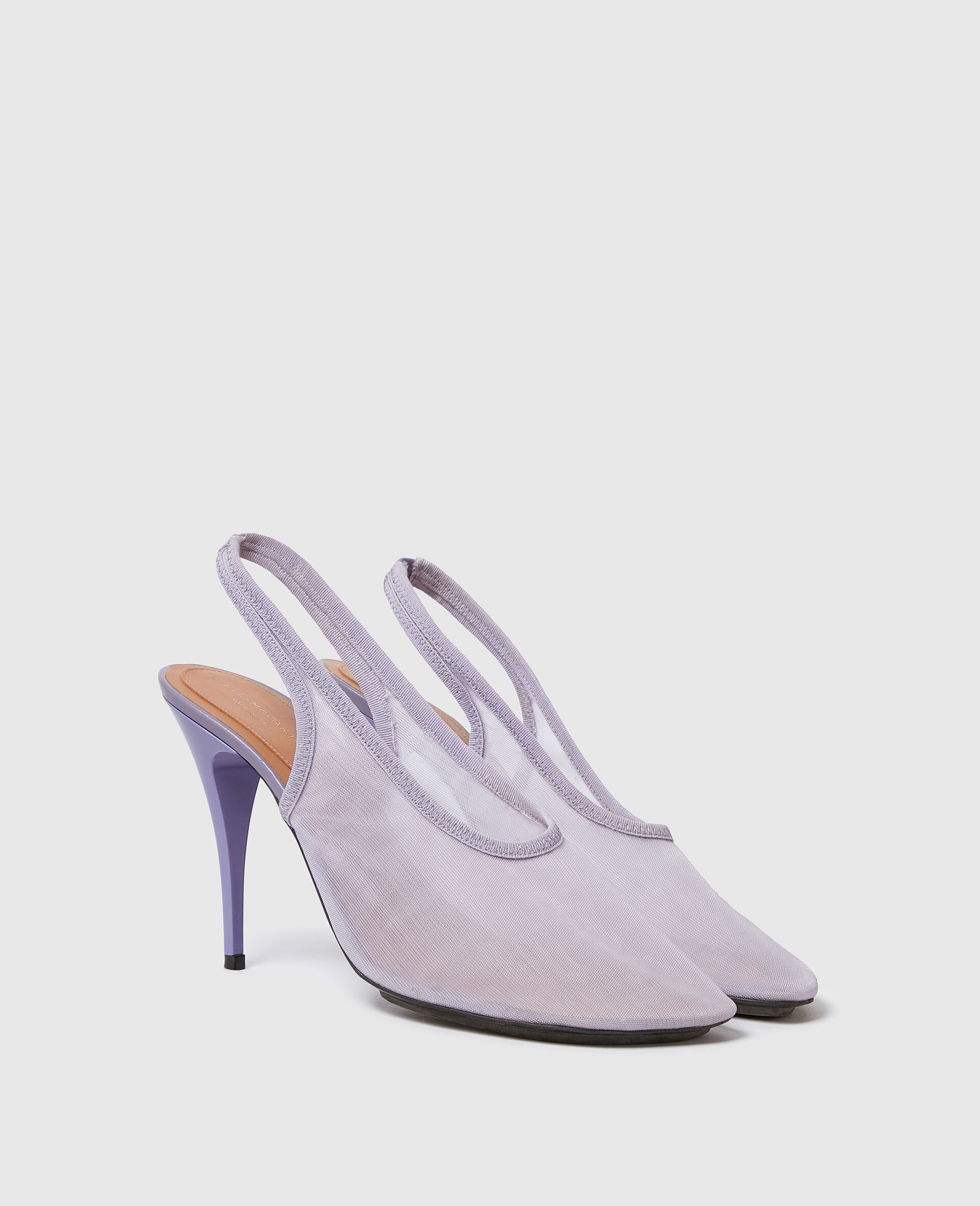 Slingback Stretch Mesh Pumps-Purple-medium