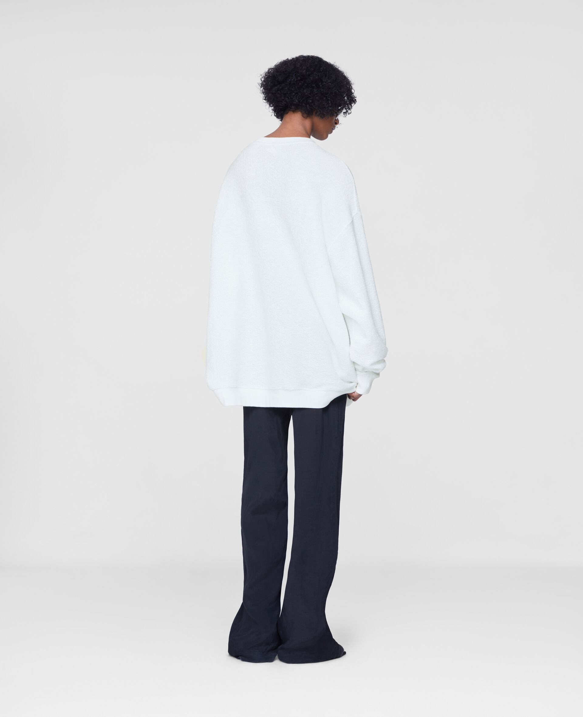 Fantasia Patch Cotton Sweatshirt-White-large image number 4