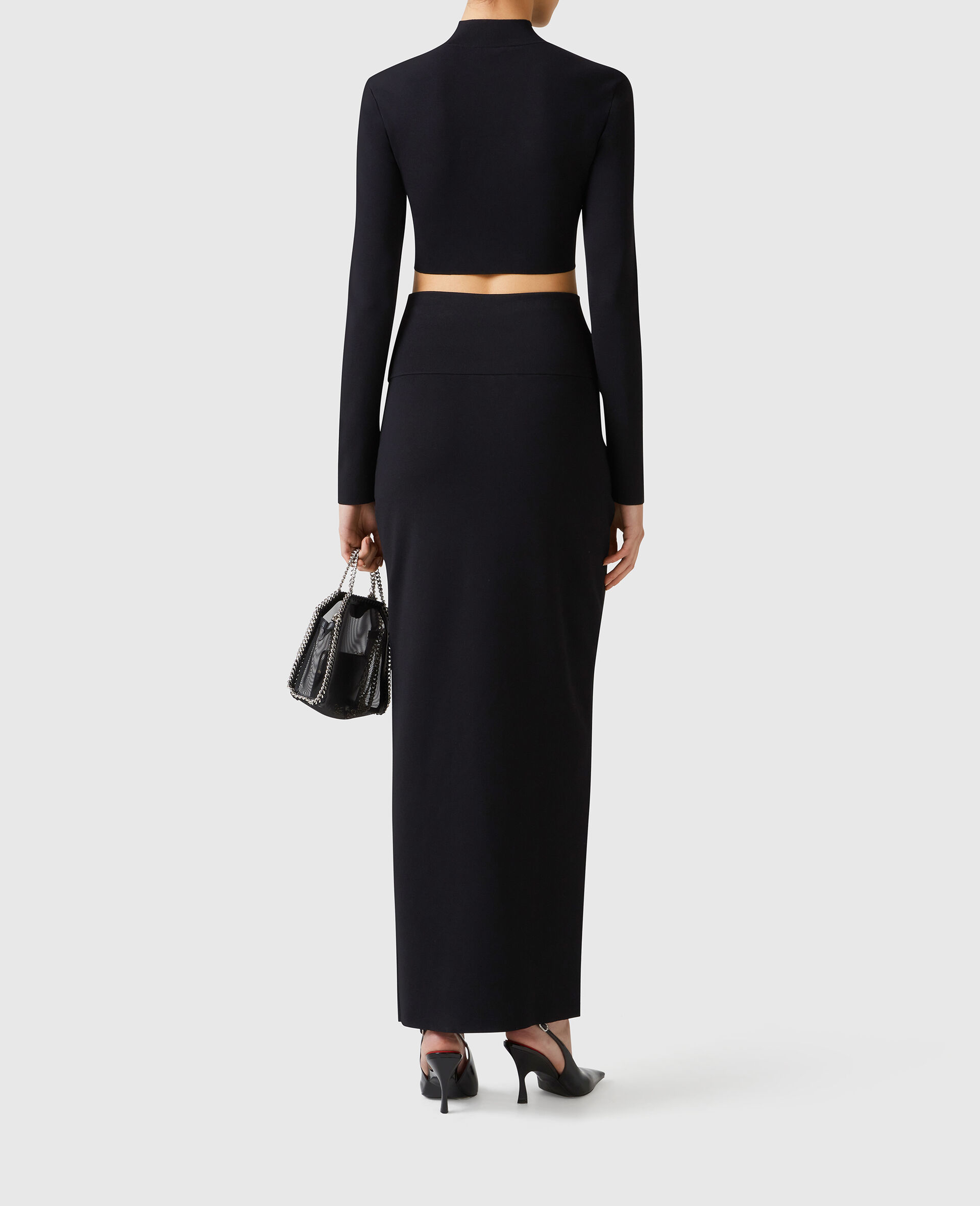 Miracle Compact-Knit Midi Skirt-Black-large image number 4