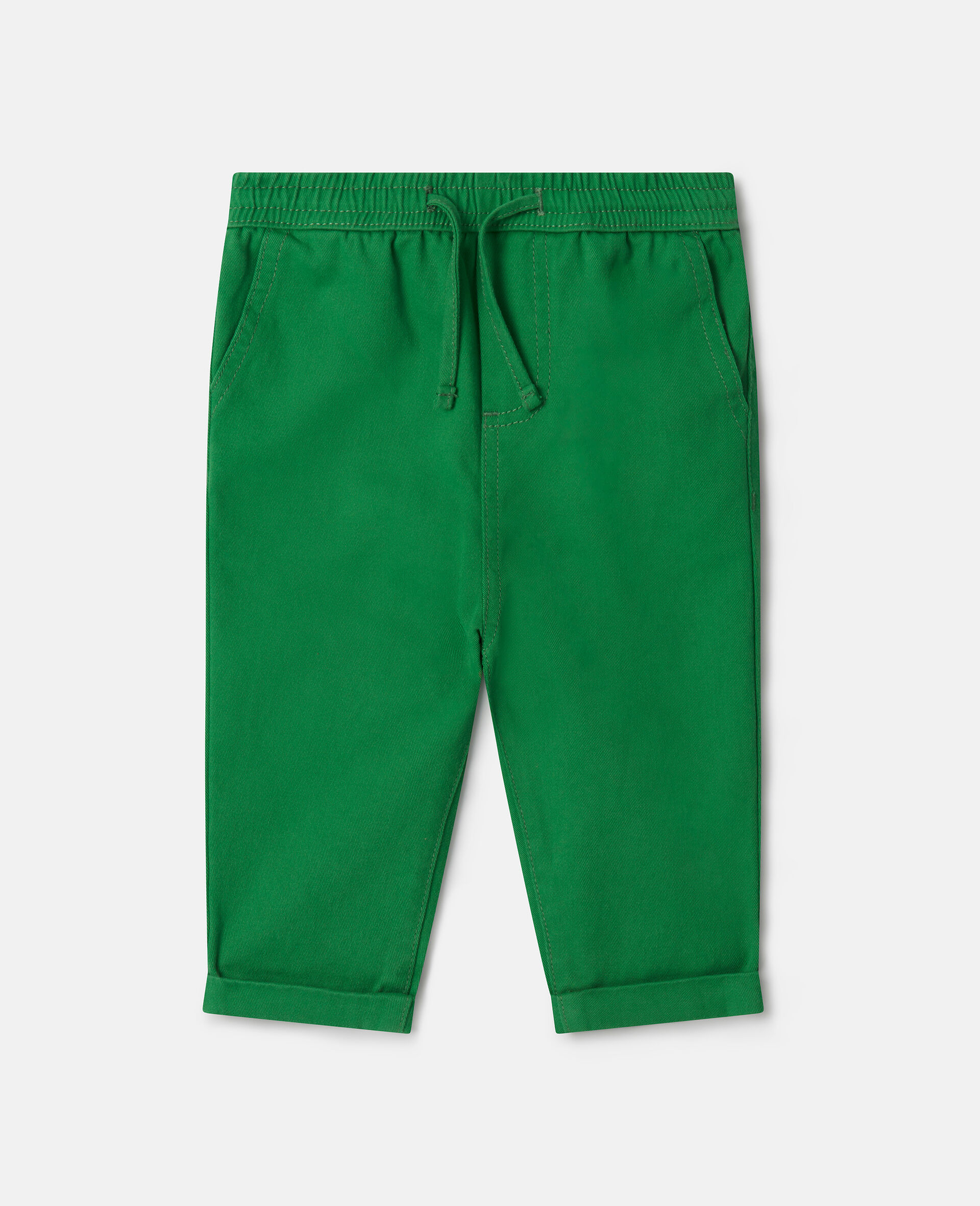 抽绳慢跑裤-绿色-model