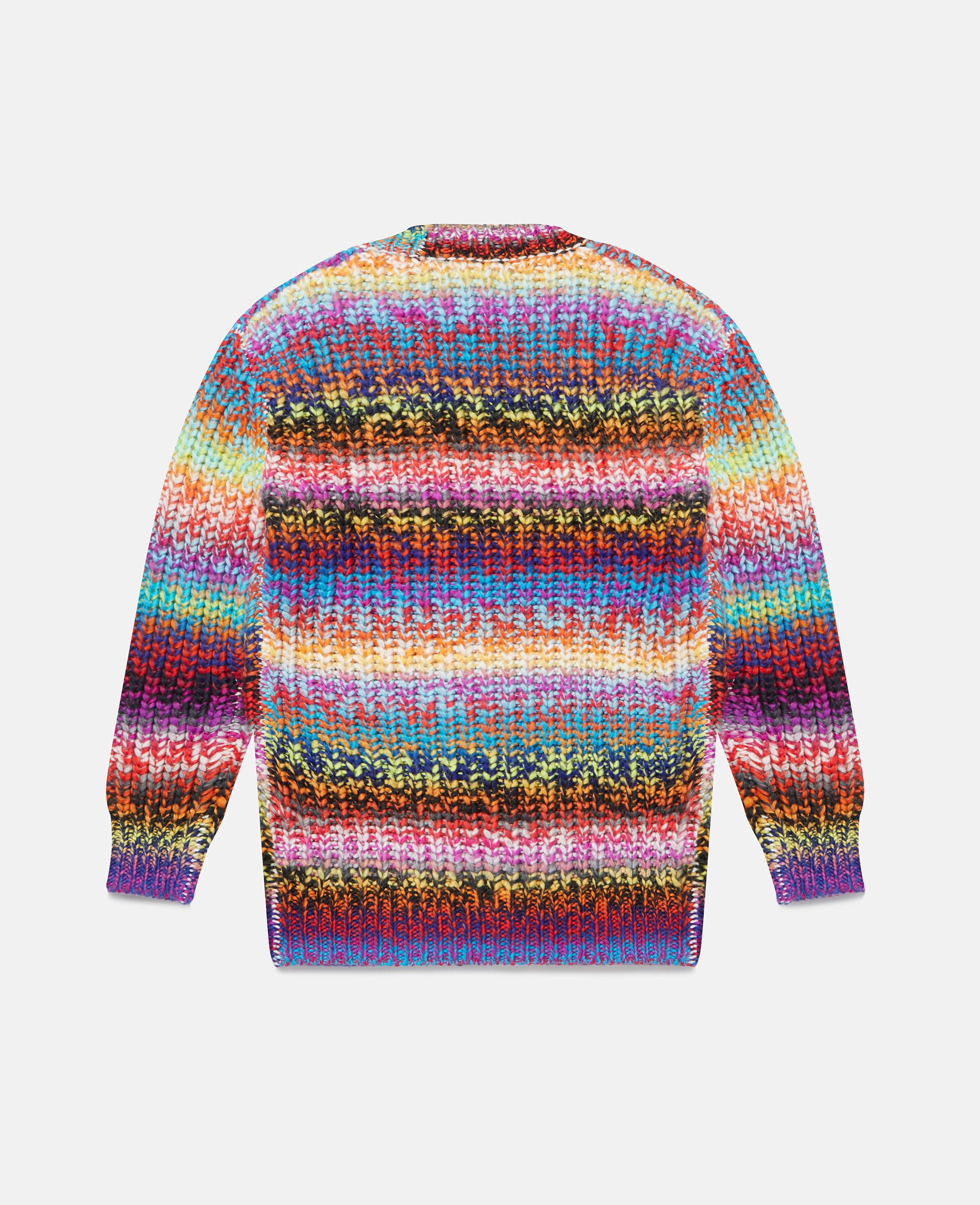 Rainbow Striped Knit Cardigan-Multicoloured-large image number 2