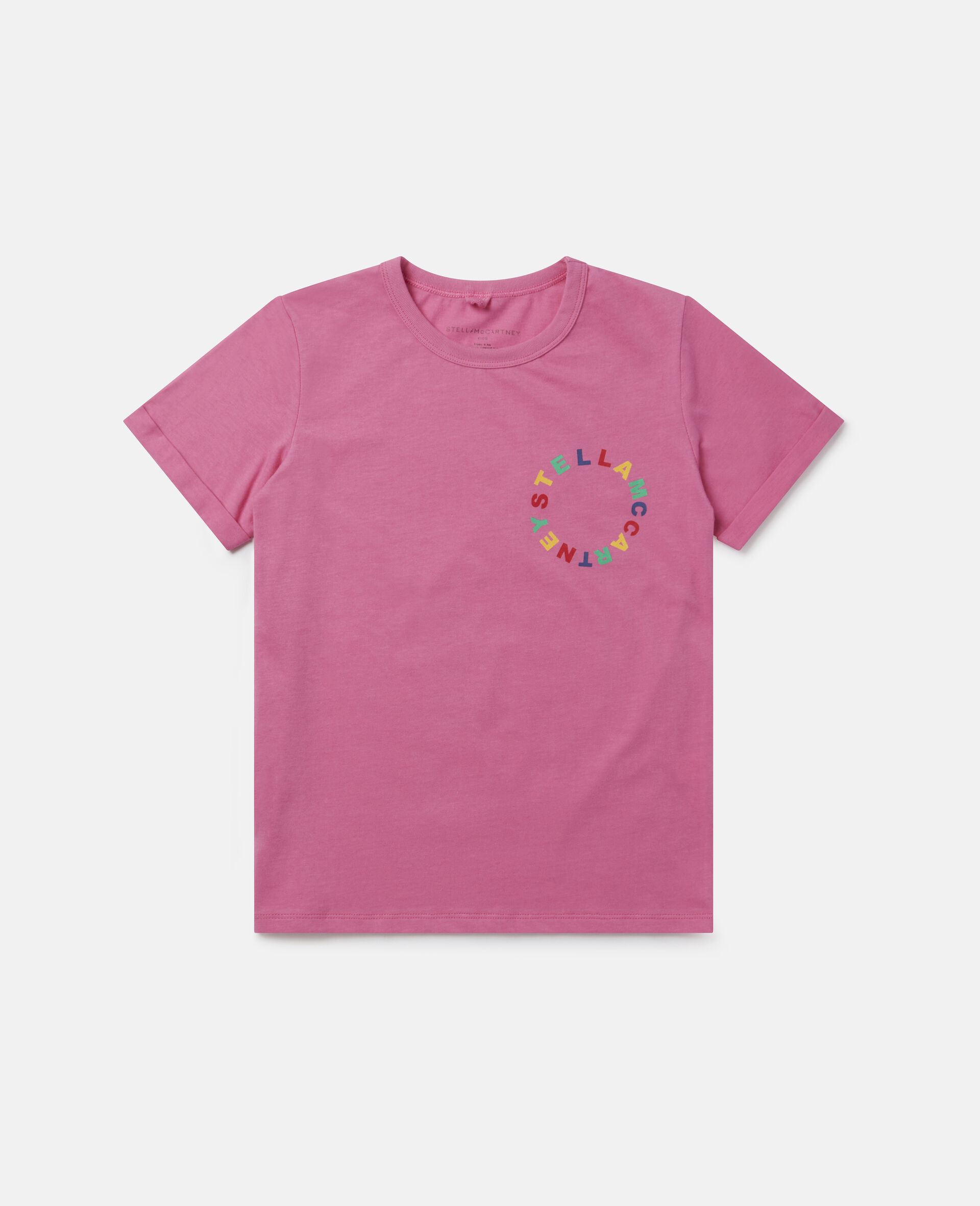 Logo Cotton T-shirt-Pink-large image number 0