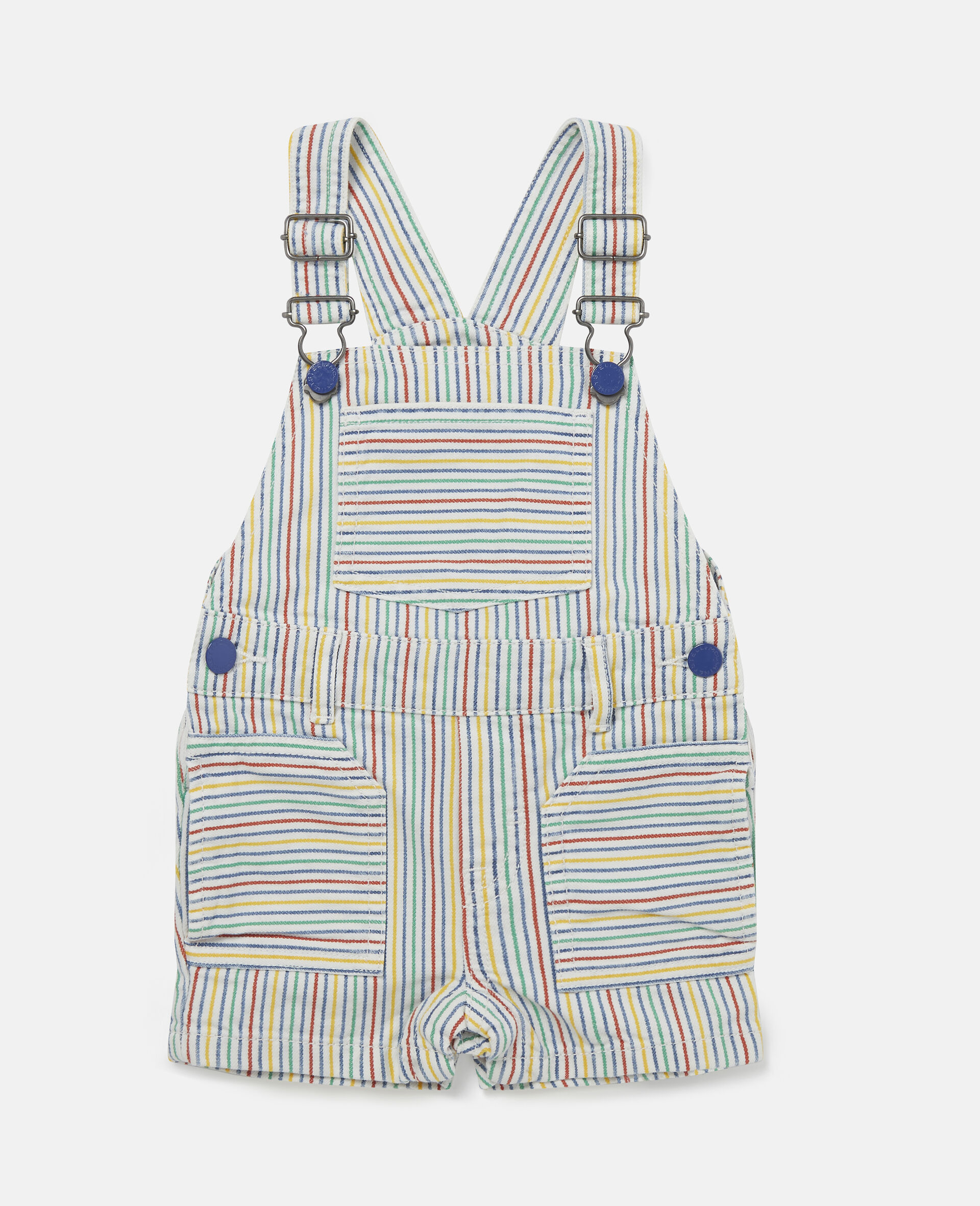 Striped Print Cotton Overalls-Multicoloured-large image number 0