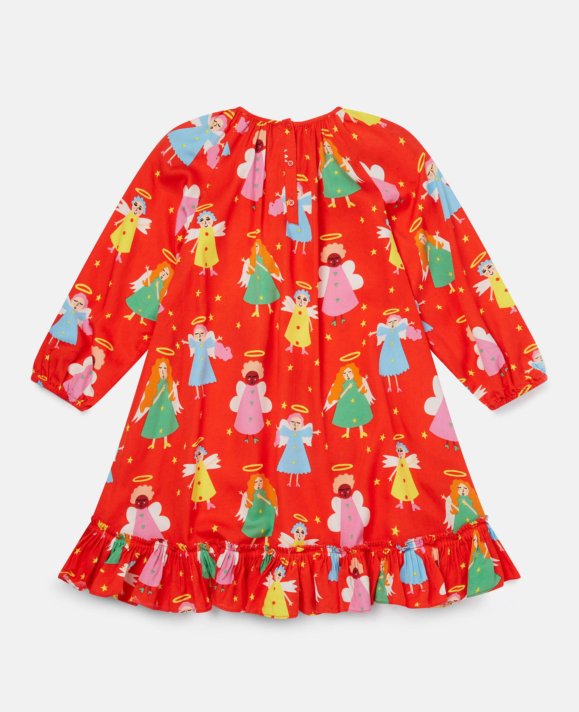 クリスマス エンジェルプリント ツイルワンピース-レッド-large image number 2