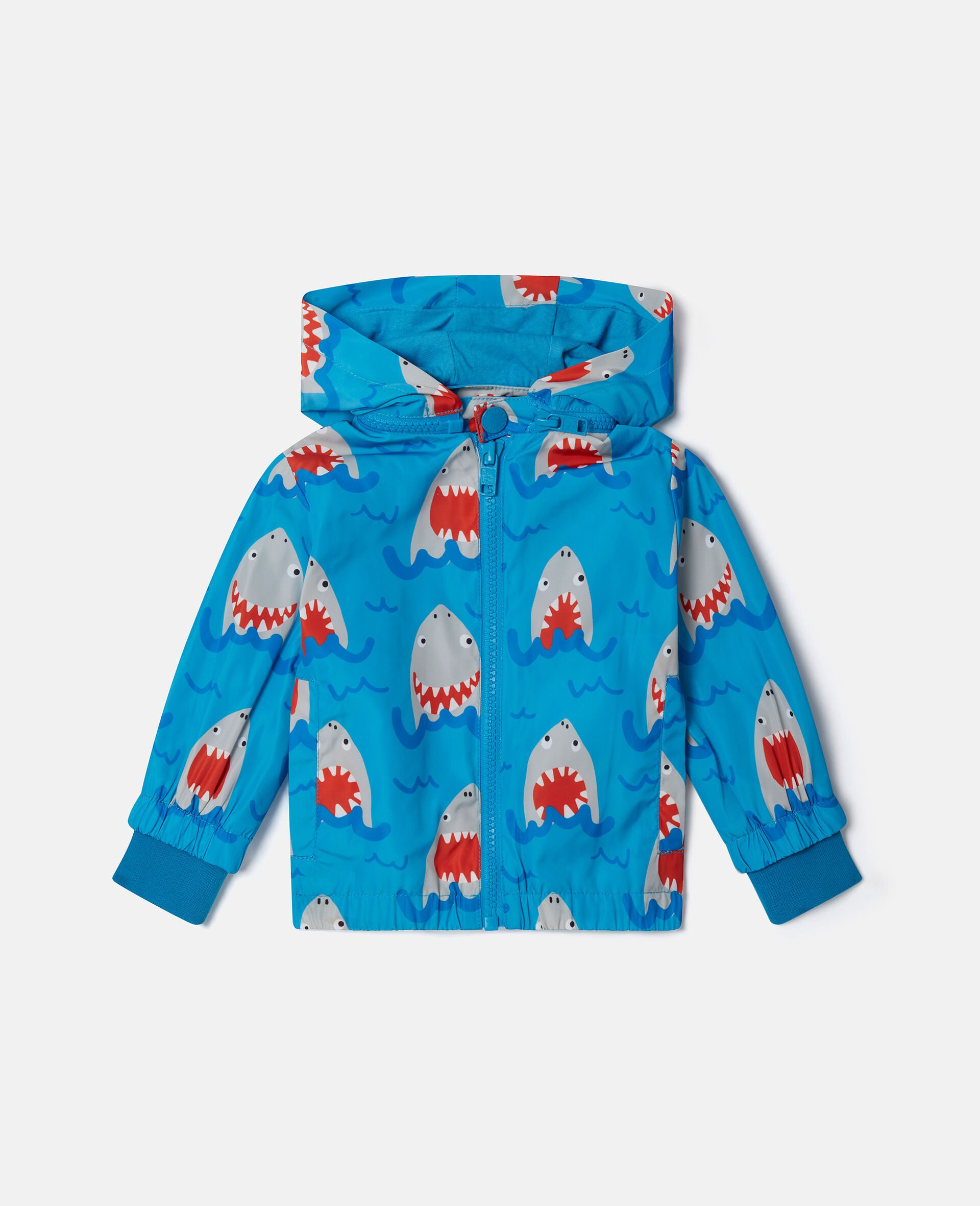 Shark Print Hooded Jacket-Multicolour-large Shark Print Hooded Jacket-Multicolour-large image number 0