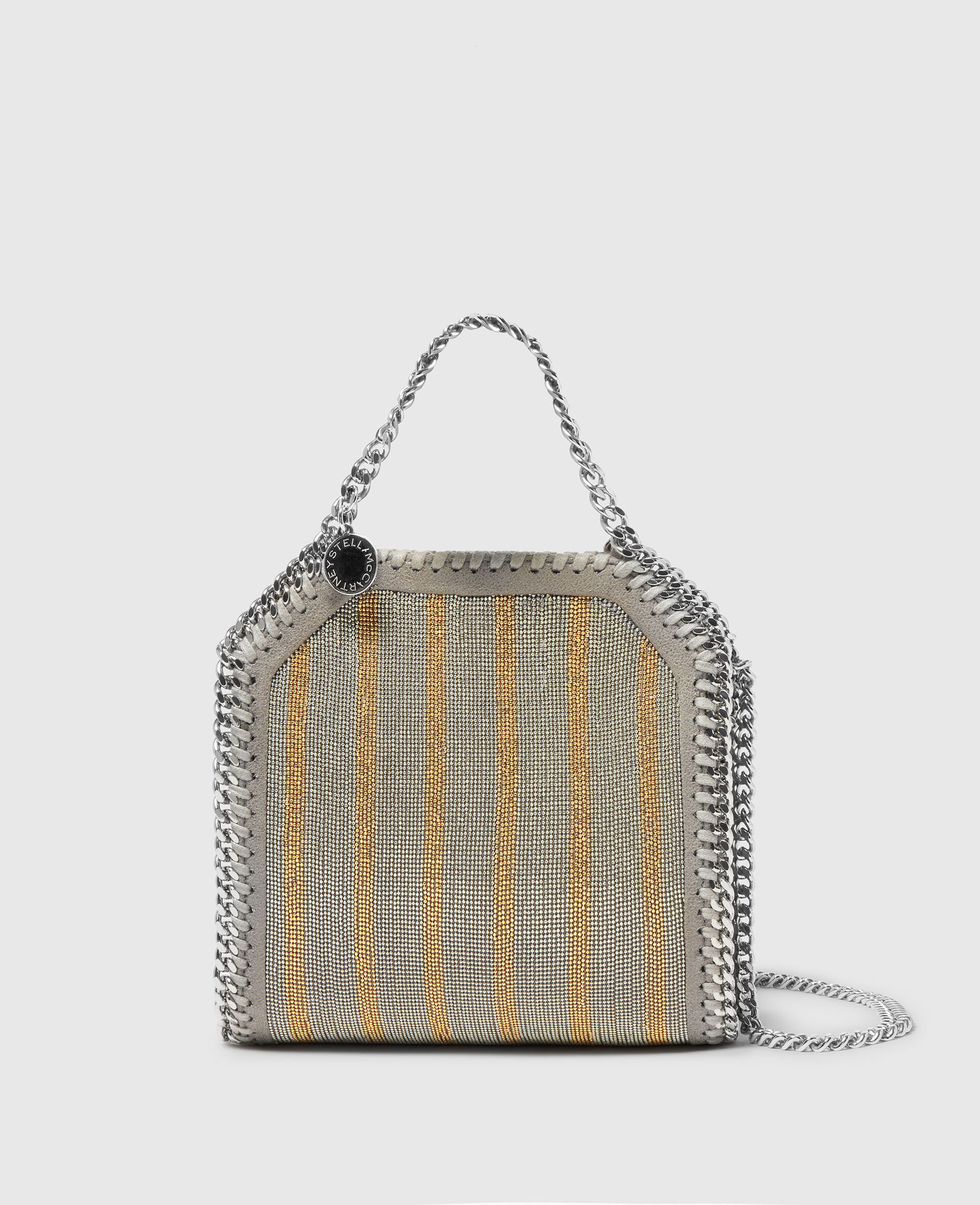 Limited-Edition Falabella Metallic Chain-Embroidered Tiny Tote Bag -Silver-medium