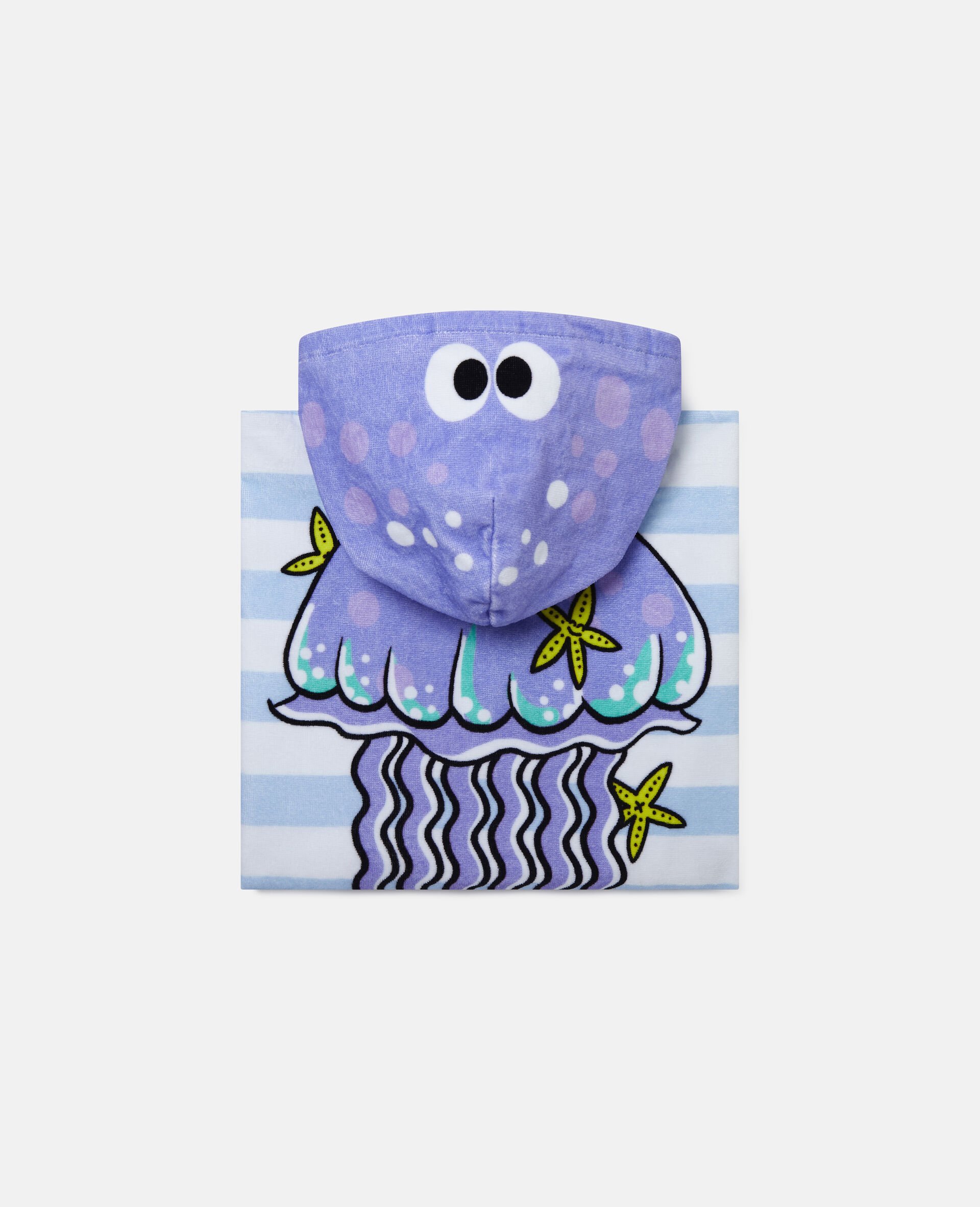 Jellyfish Print Terry Cloth Towel-Blue-large image number 1