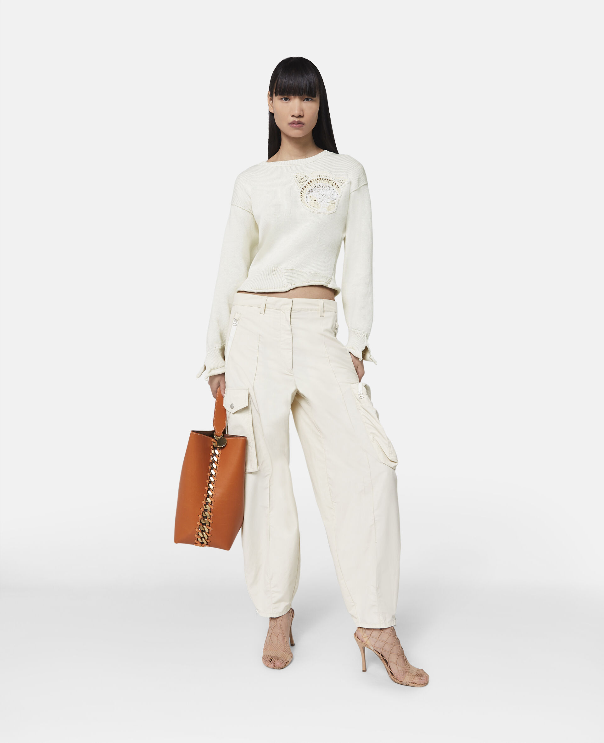 Upset Kitty クロシェ パッチ セーター-ピンク-large image number 0