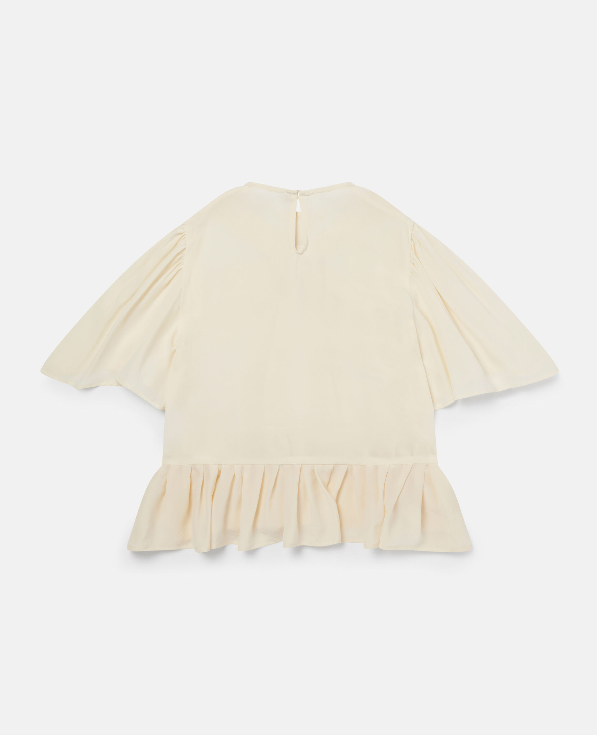 Silk Bow Patch Top-White-large image number 3