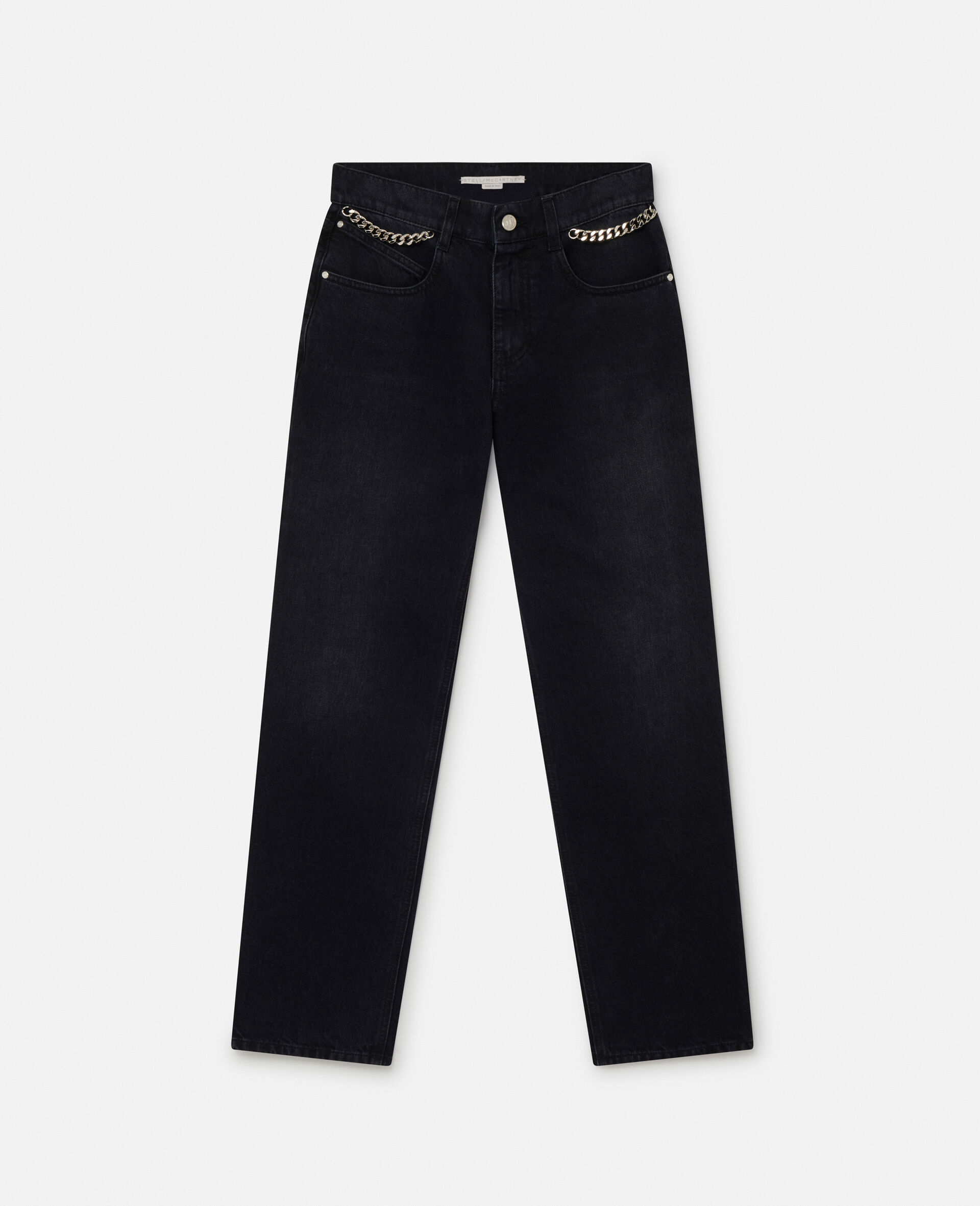 Jeans a Gamba Stretta Falabella-Nero-medium