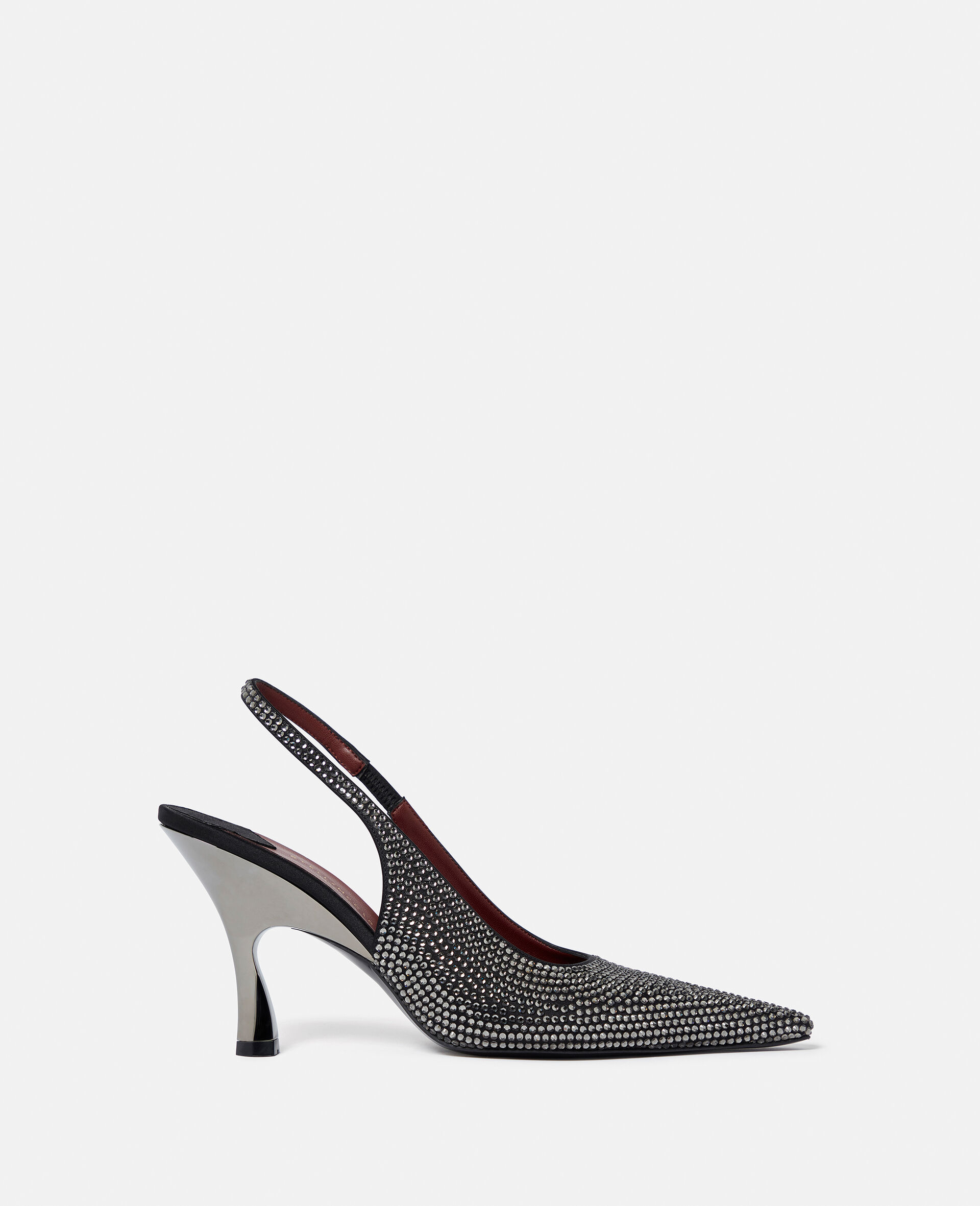 Elsa Crystal-Embellished Slingbacks-Silver-medium