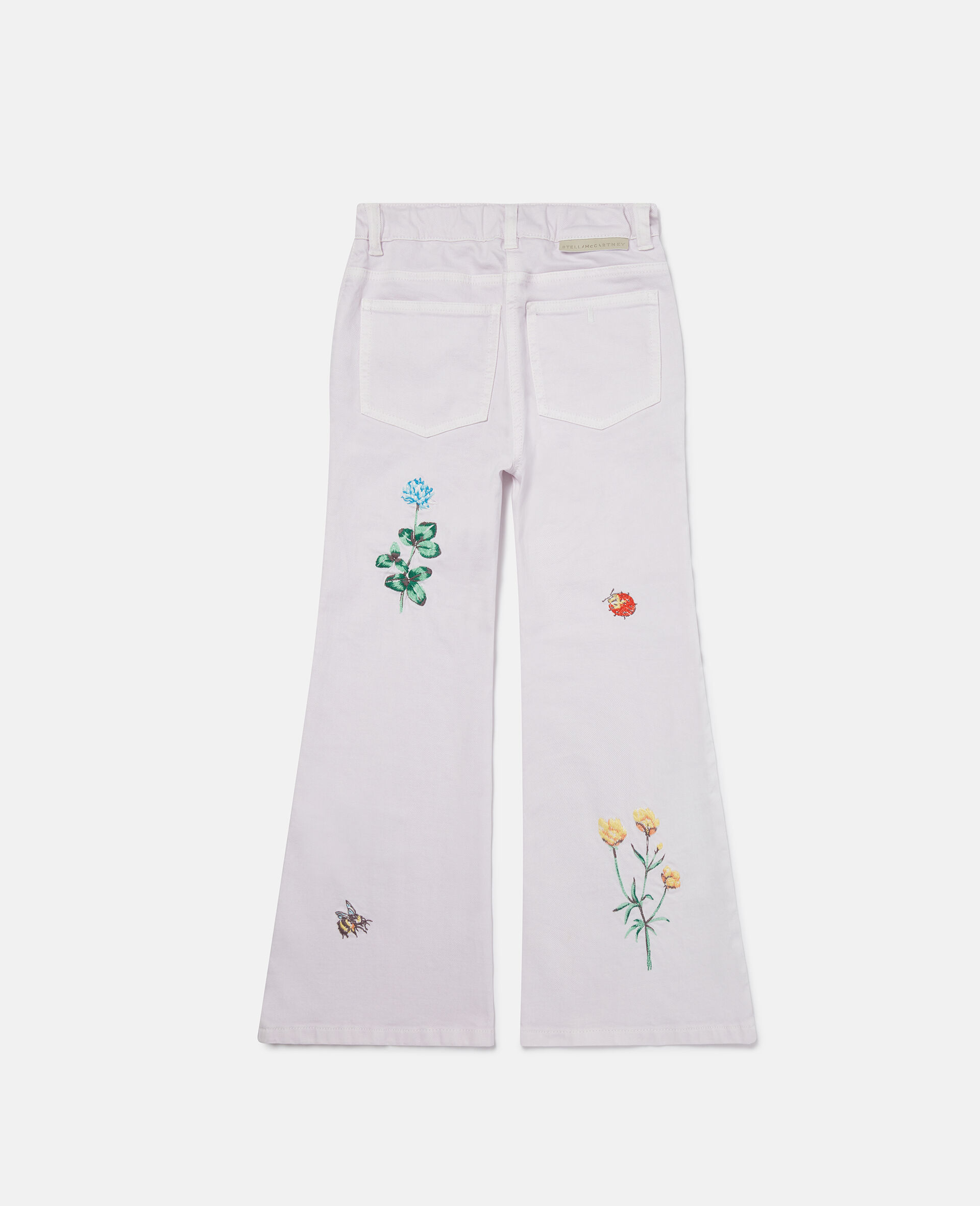 Jeans con Ricamo Fiori-Viola-large image number 2