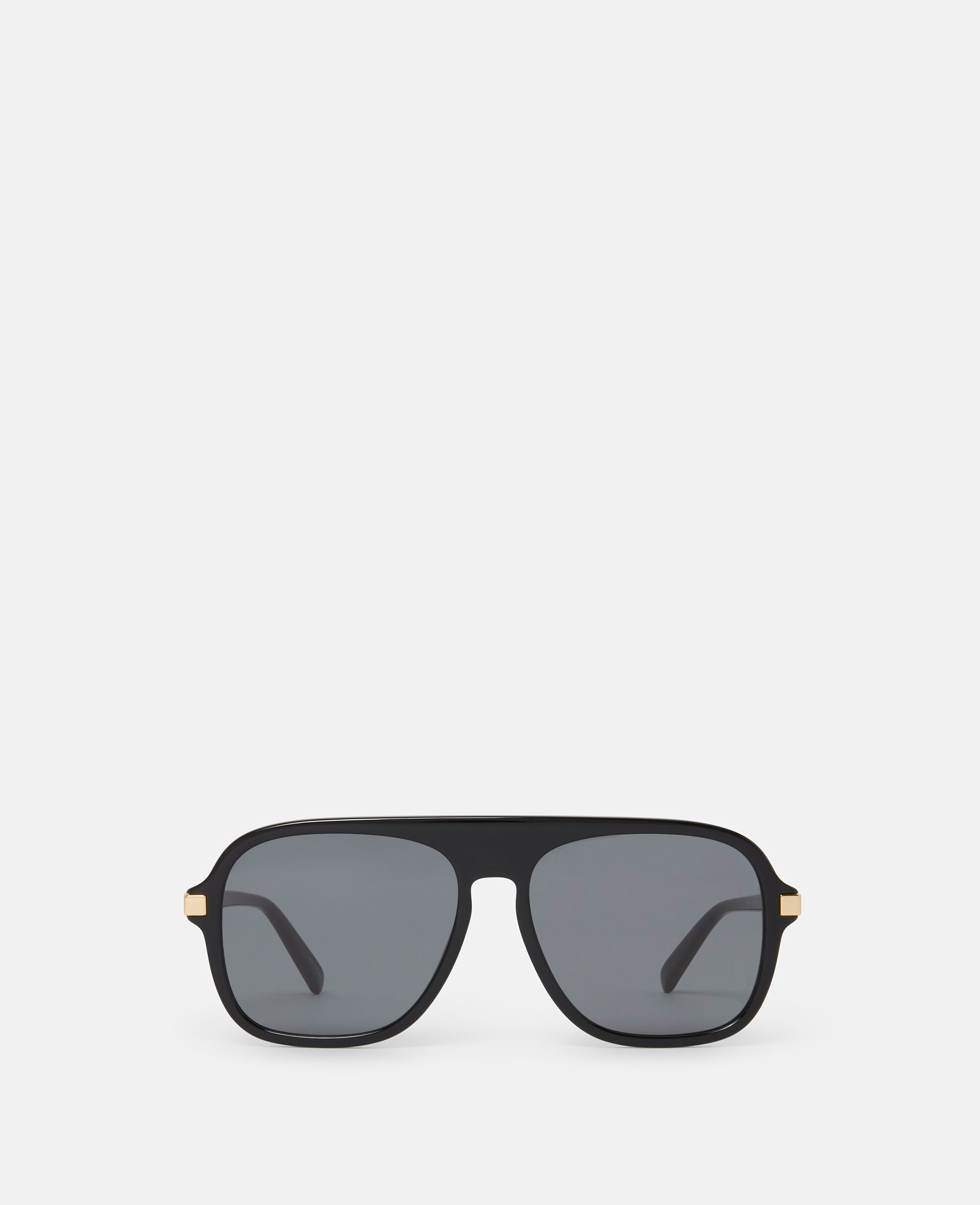 Lunettes de soleil a bord droit Noir brillant et dore pour Women Stella McCartney MC