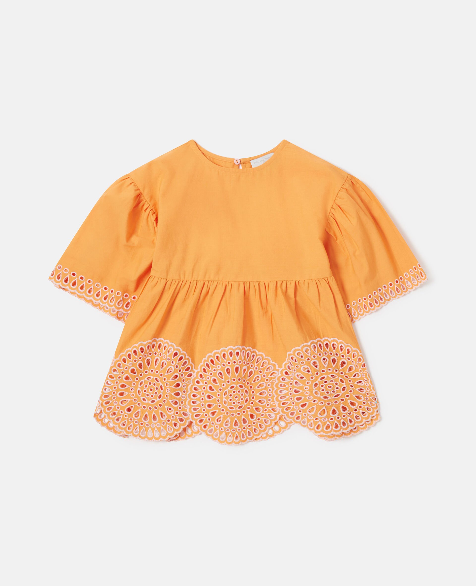 Short-Sleeve Popeline Top-Orange-medium