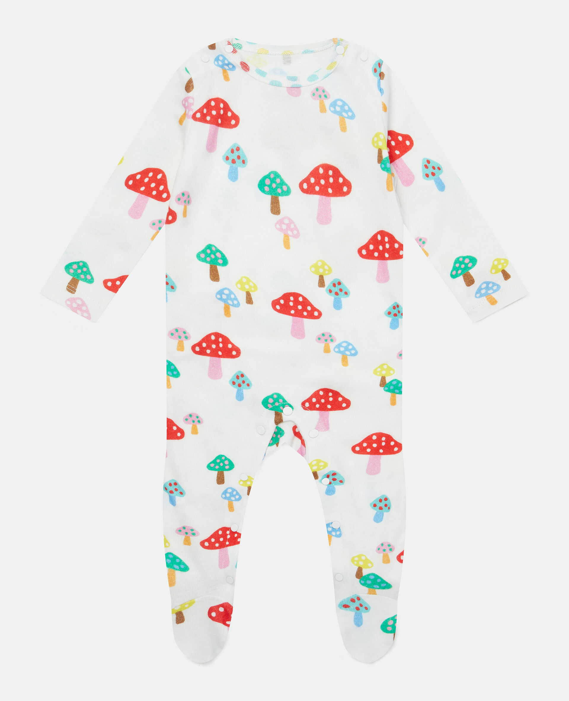 Jersey Cotton Mushroom Print Bodysuit Set-White-large image number 1