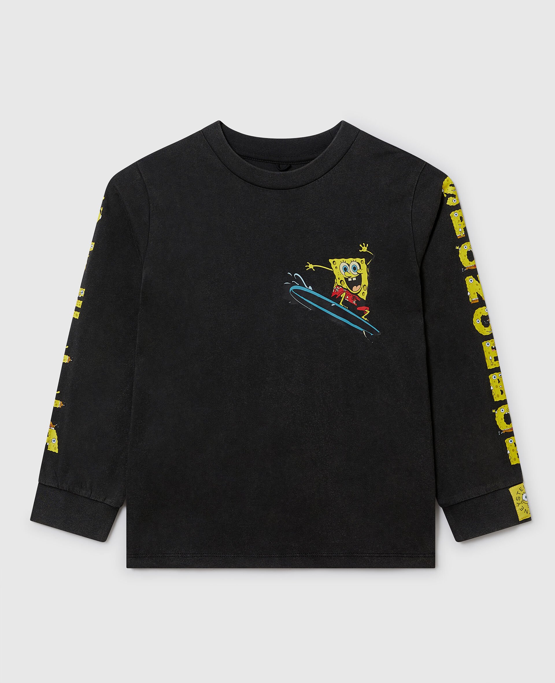 SpongeBob Graphic Long Sleeve T-Shirt-Black-medium