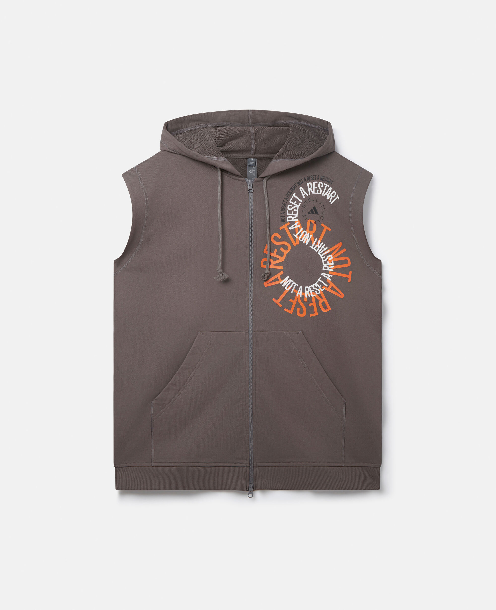 Women Faded Grey Four Unisex Graphic Logo Sleeveless Hoodie