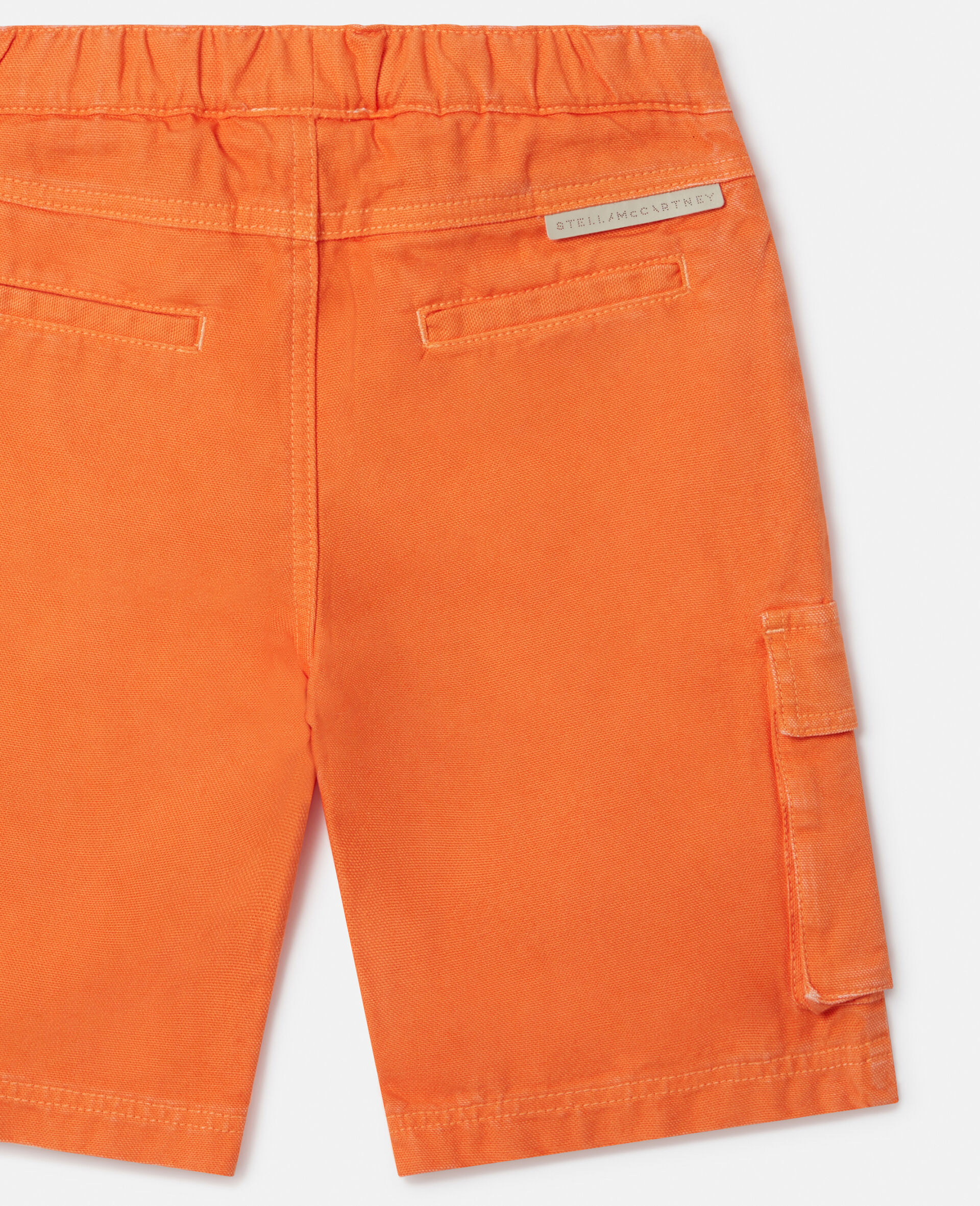 Belted Waist Cargo Shorts-Orange-large image number 3