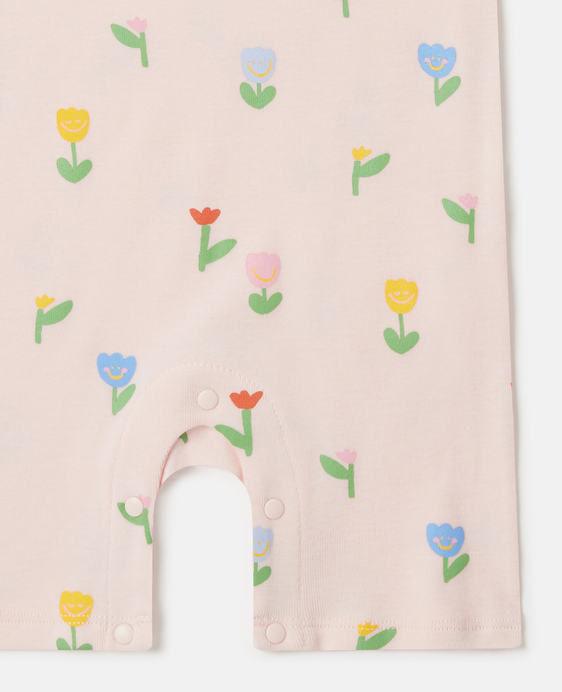 Floral Print Bib And Romper Set-Pink-medium