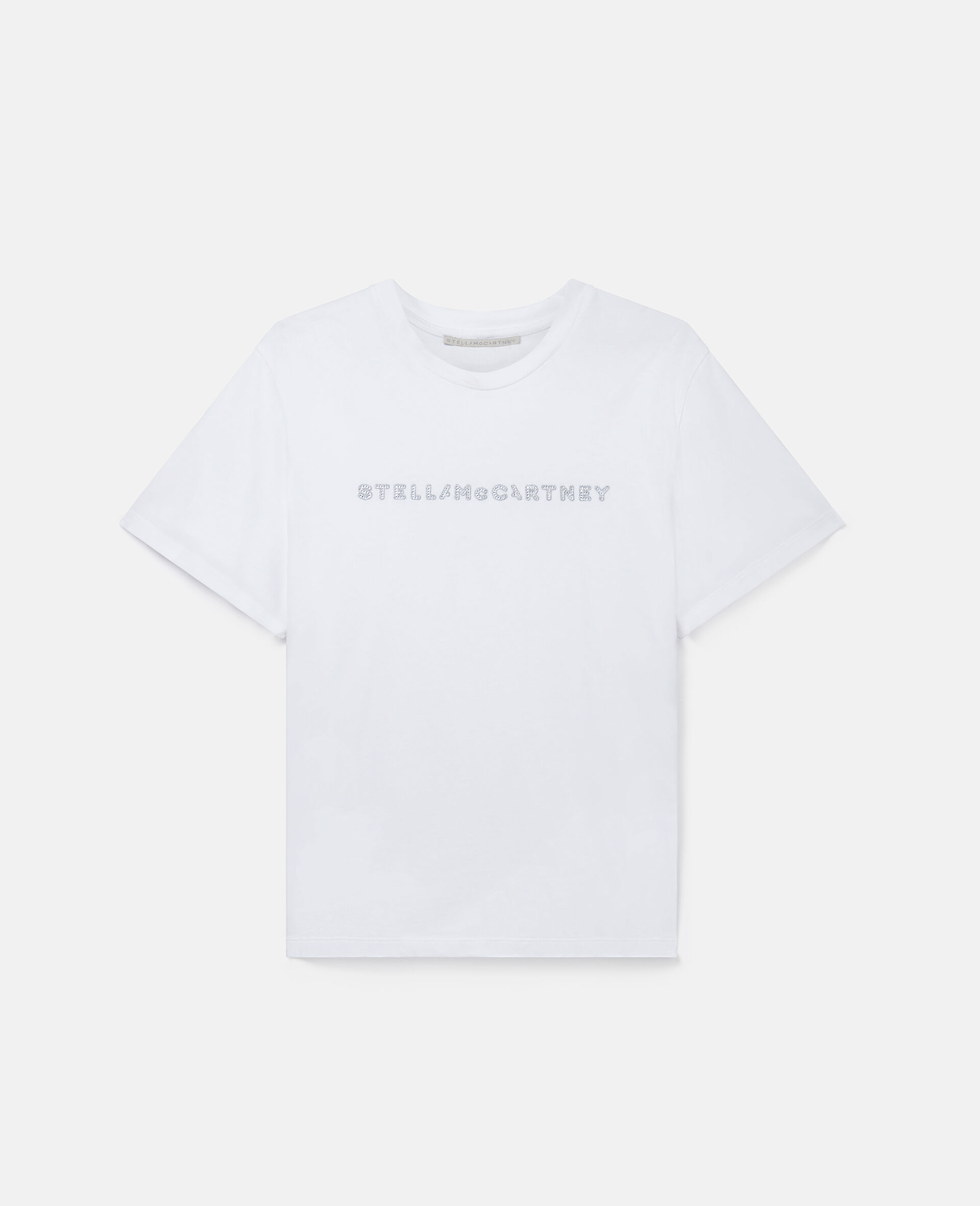 超大图案棉质T恤-白色-medium