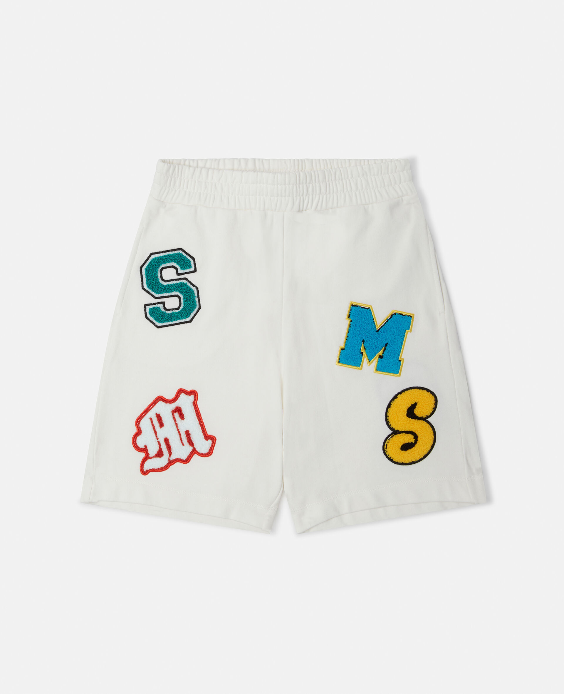 Brand Initials Embroidered Shorts-Cream-large image number 0