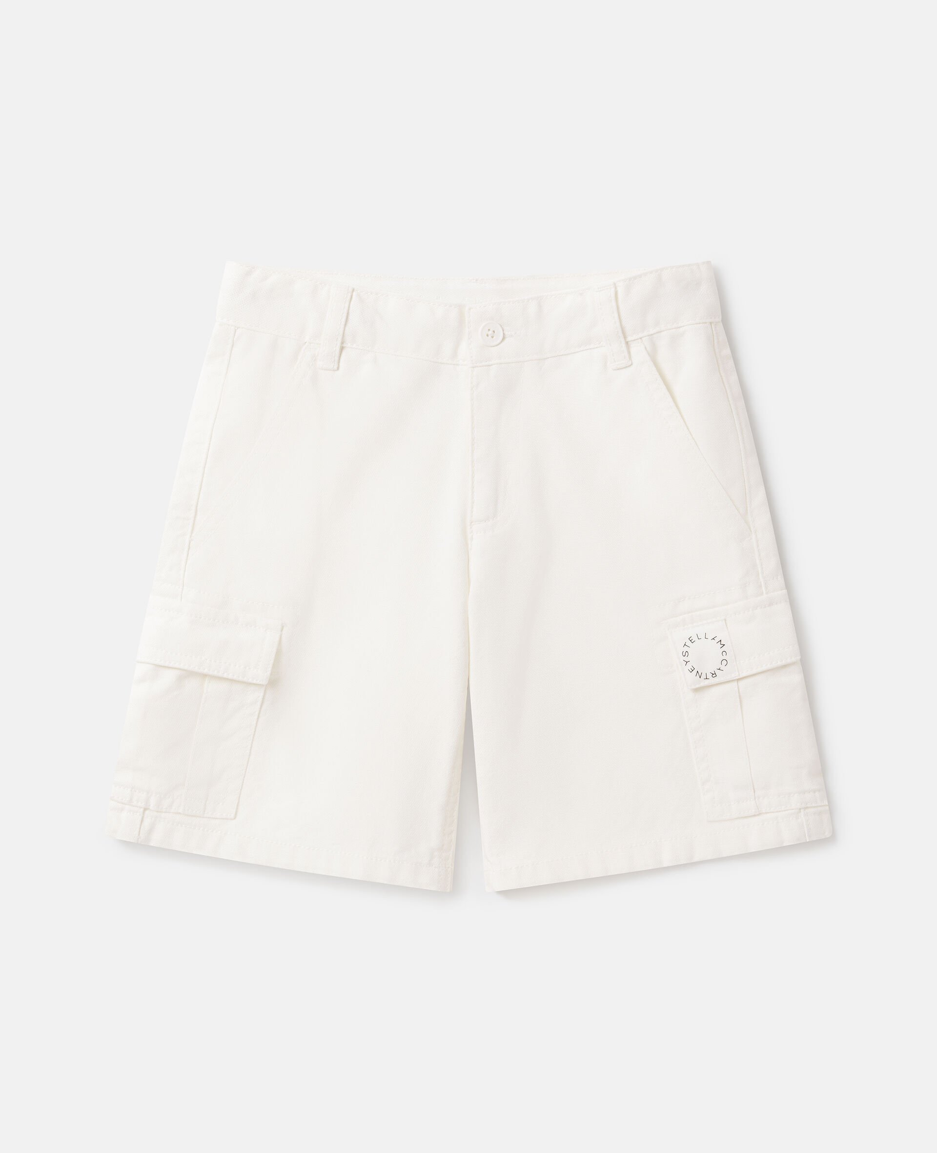  Canvas Cargo Shorts-White-medium
