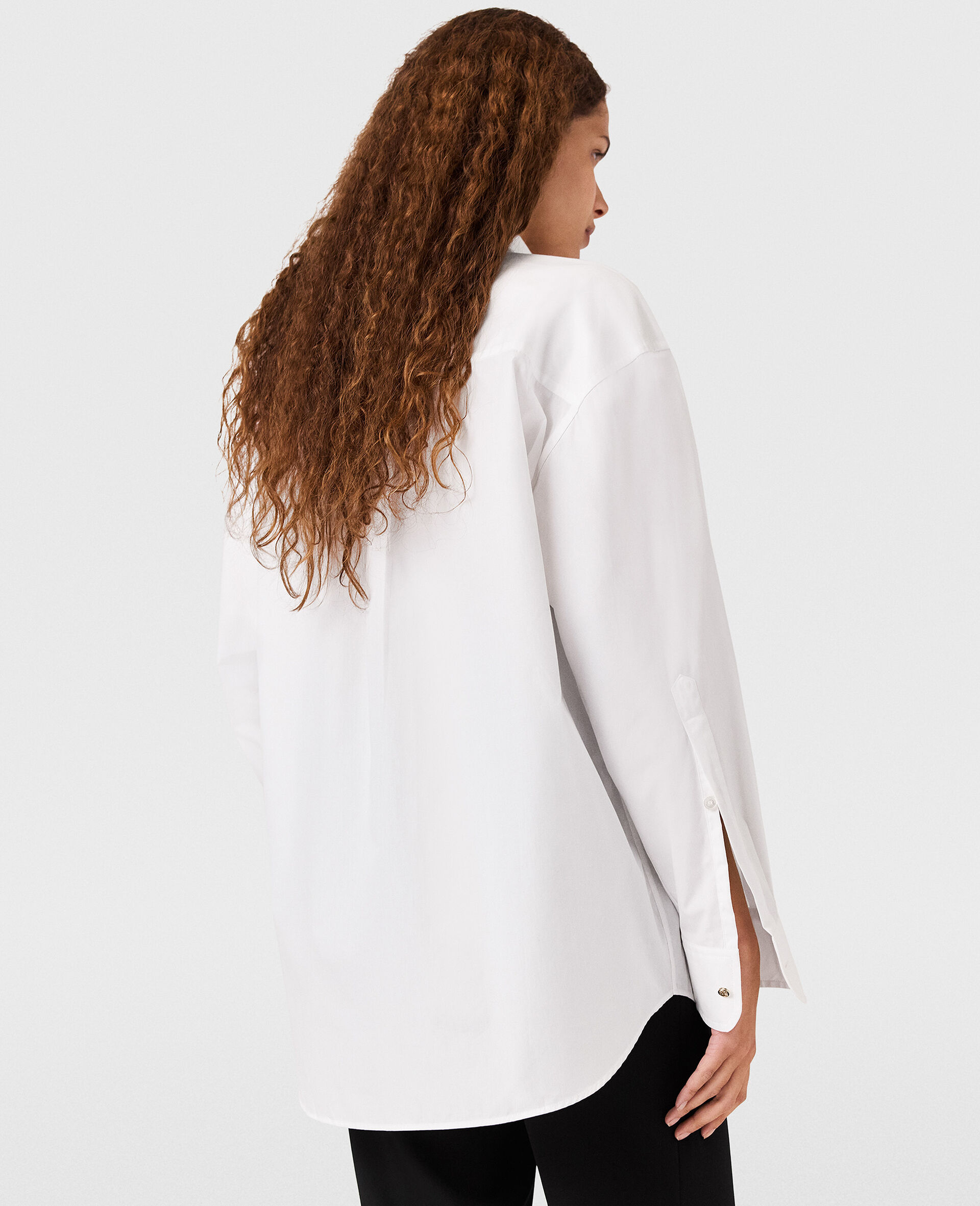 Regenerative Cotton Boyfriend Shirt-White-large image number 3