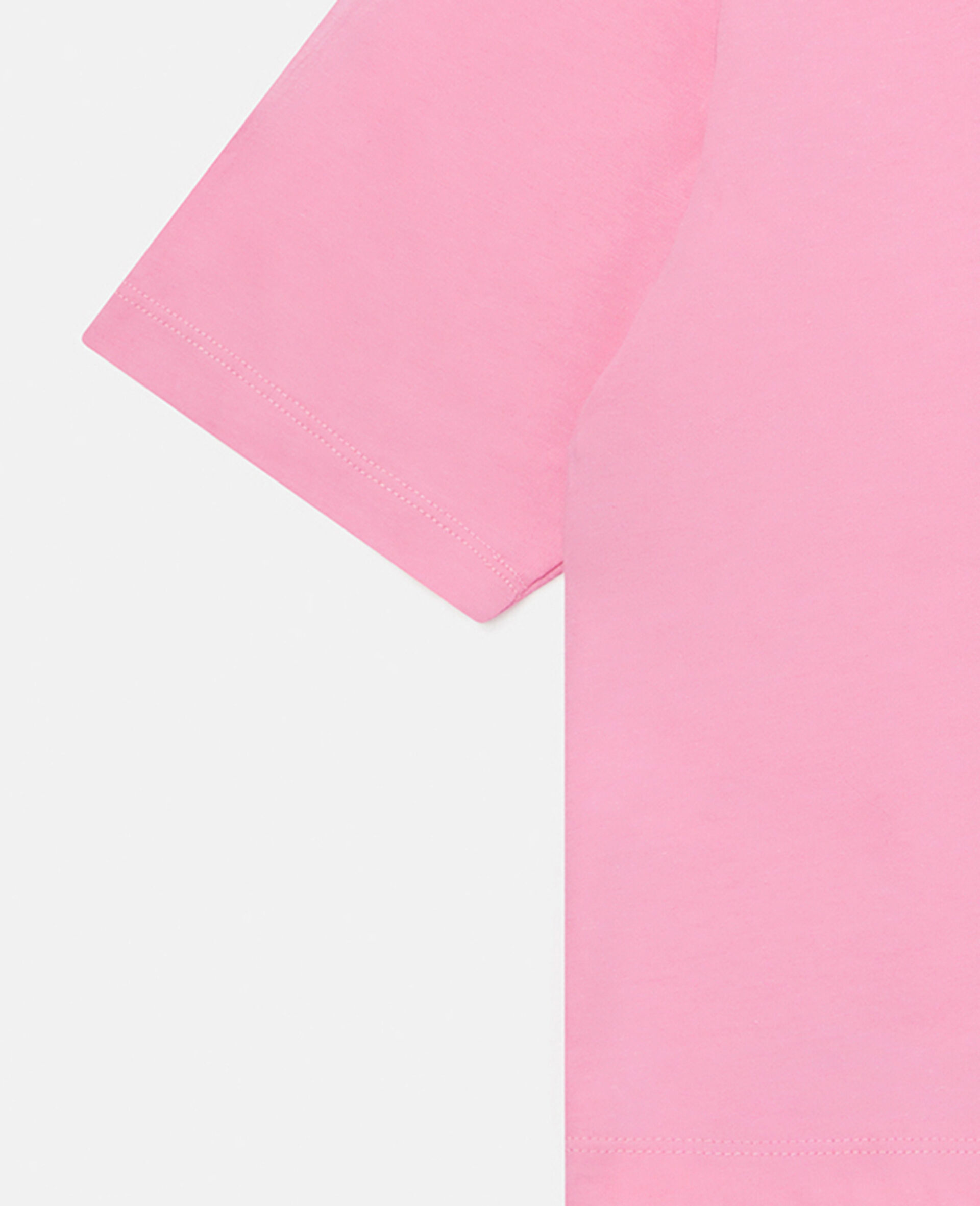 ロゴ オーバーサイズ コットン Tシャツ-ピンク-large image number 2