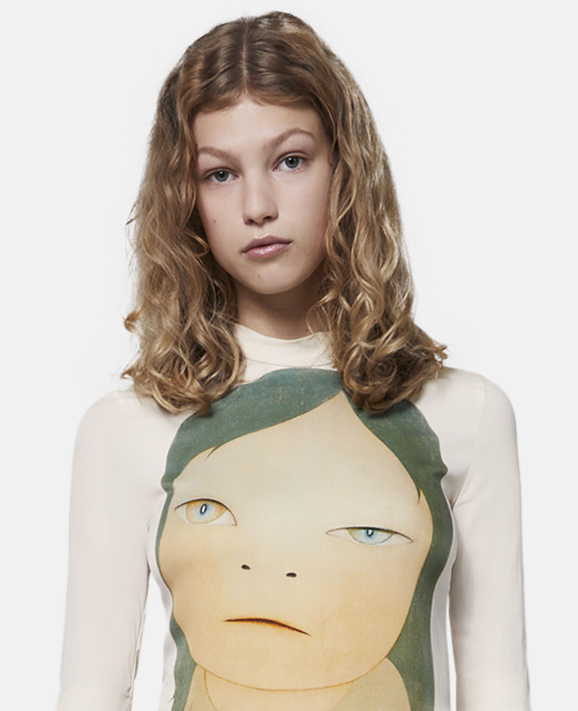 In The White Room印花不对称连衣裙-米色-large image number 4