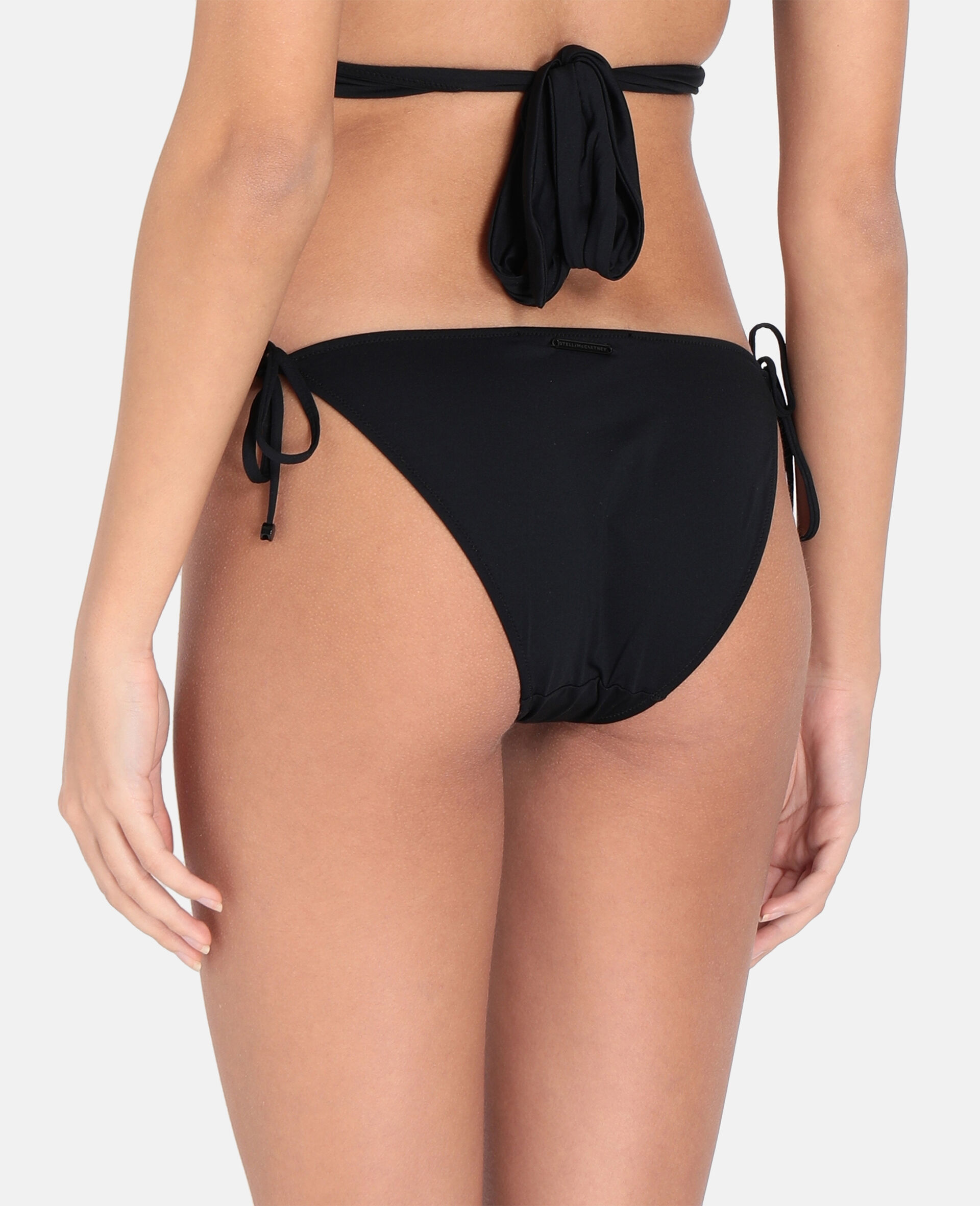 Iconic Chain Tie Side Bikini Bottoms-Black-large image number 2
