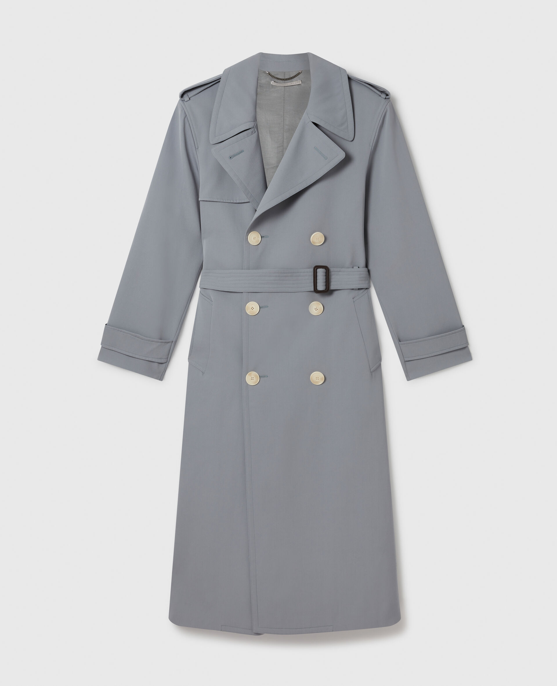 Oversized Belted Trench Coat-Grey-medium
